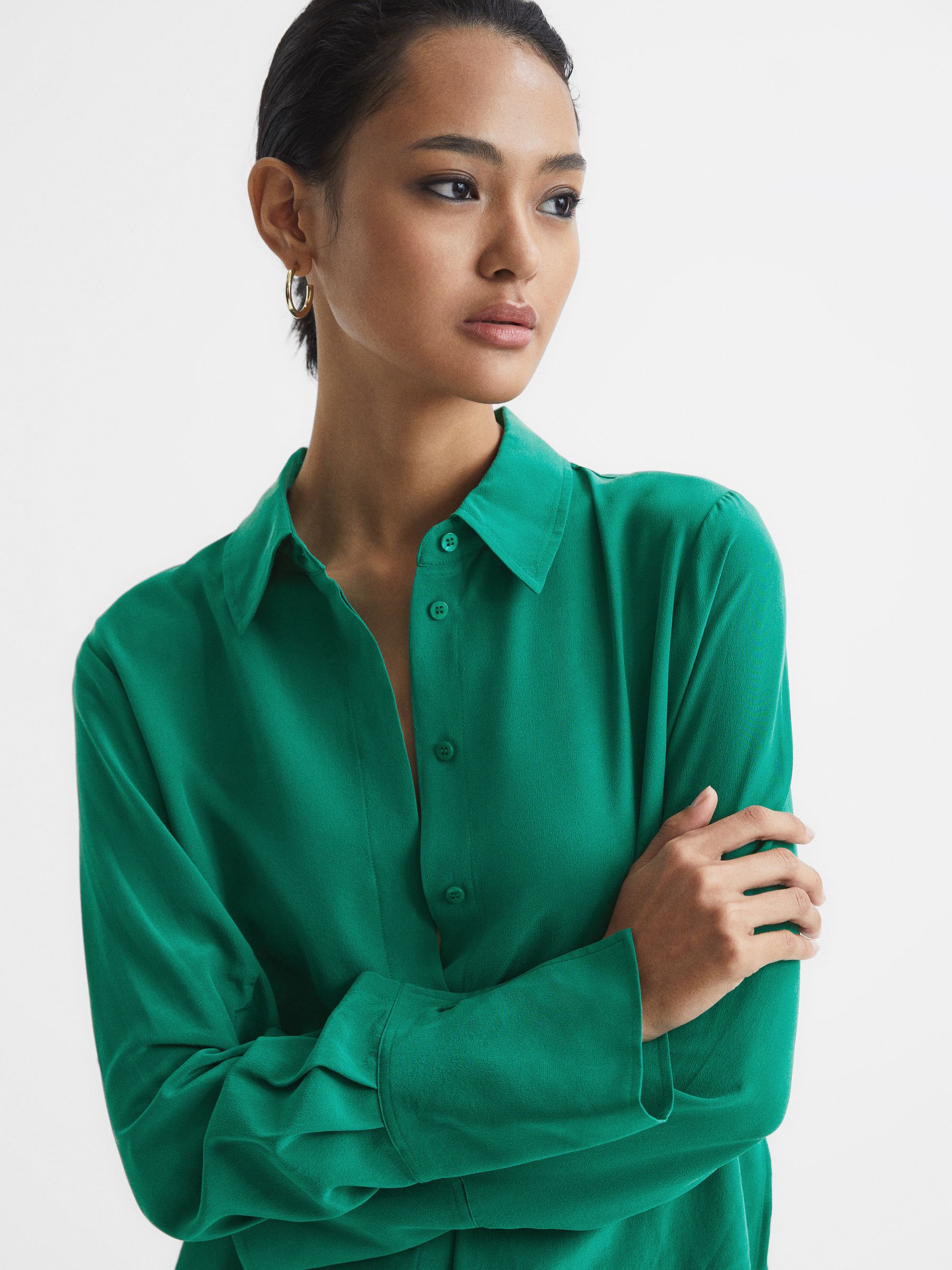 Silk Shirt in Green - Image 4 of 7