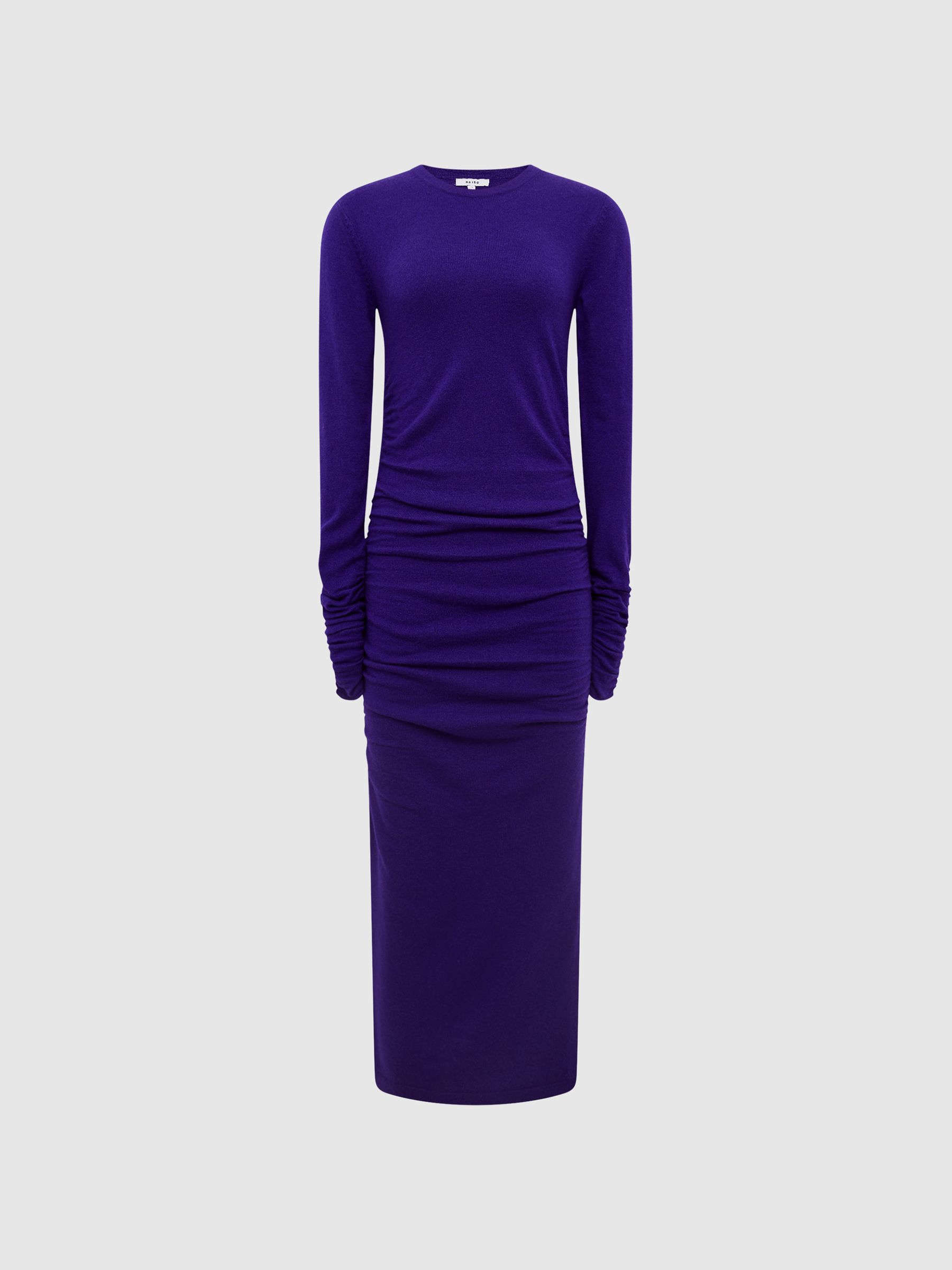 Ruched Midi Dress in Purple - Image 2 of 6
