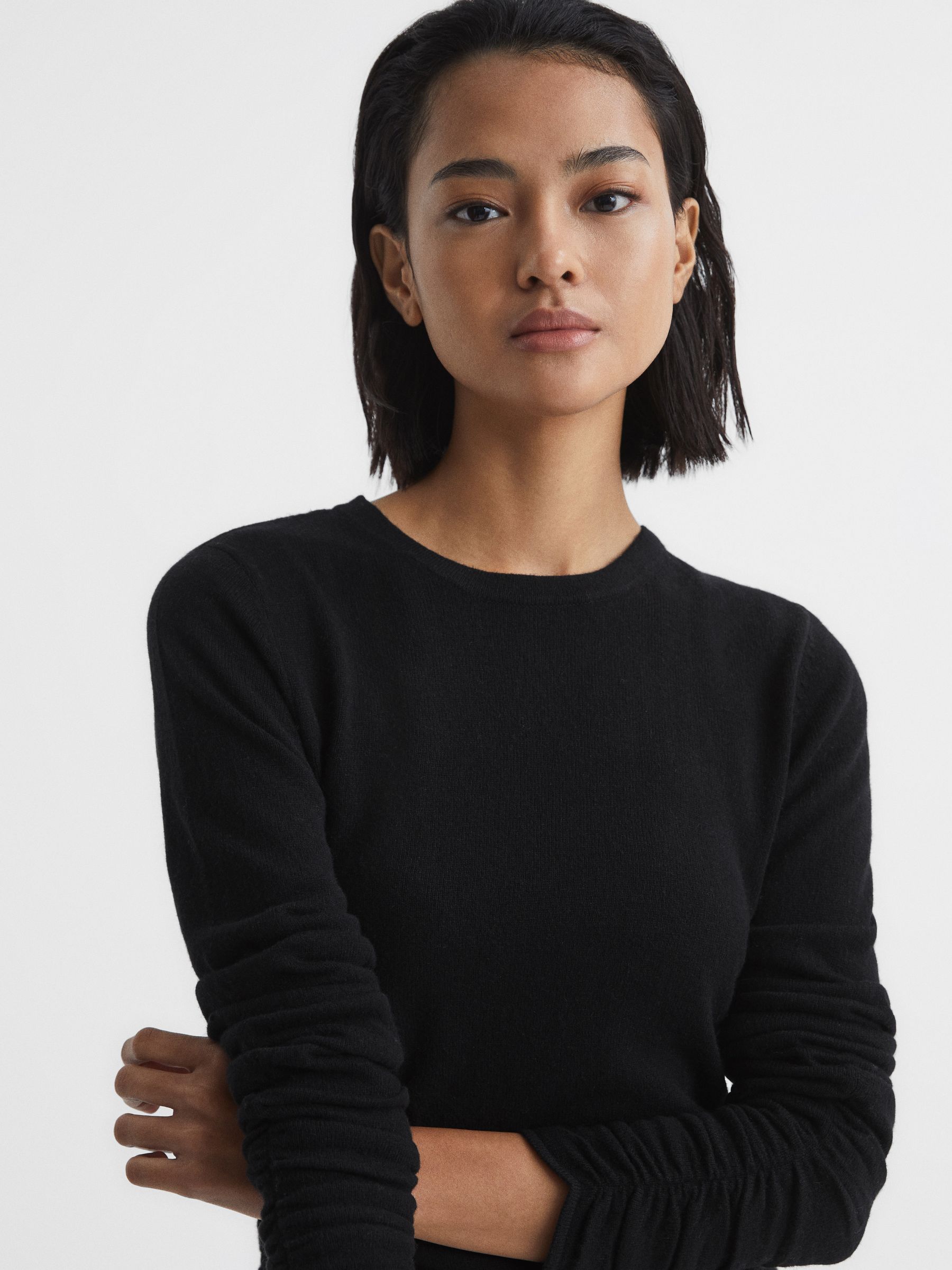 Ruched Midi Dress in Black - Image 4 of 5