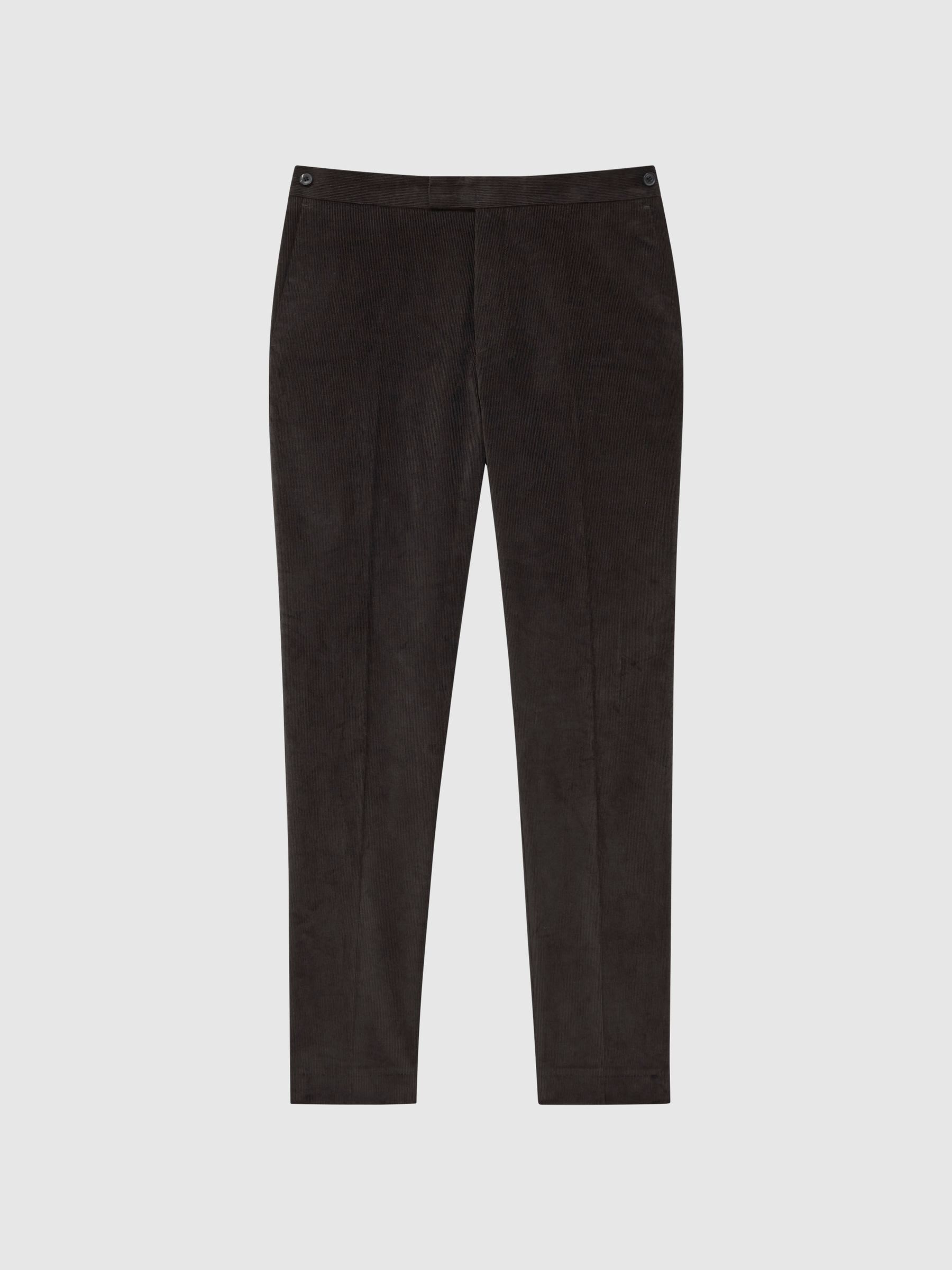 Holborn Chocolate Fine Cord Formal Tailored Fit Trousers - Image 2 of 6