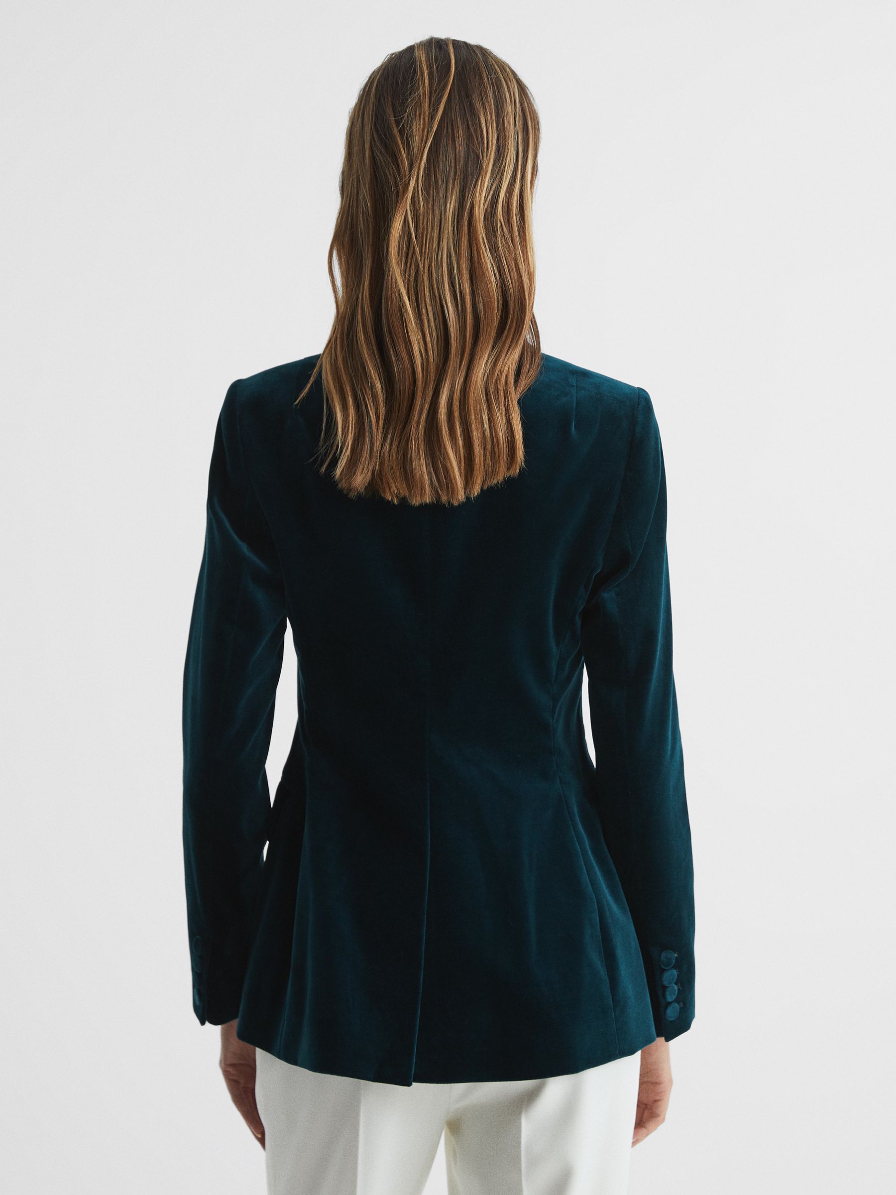 Velvet Blazer in Dark Teal - Image 5 of 7