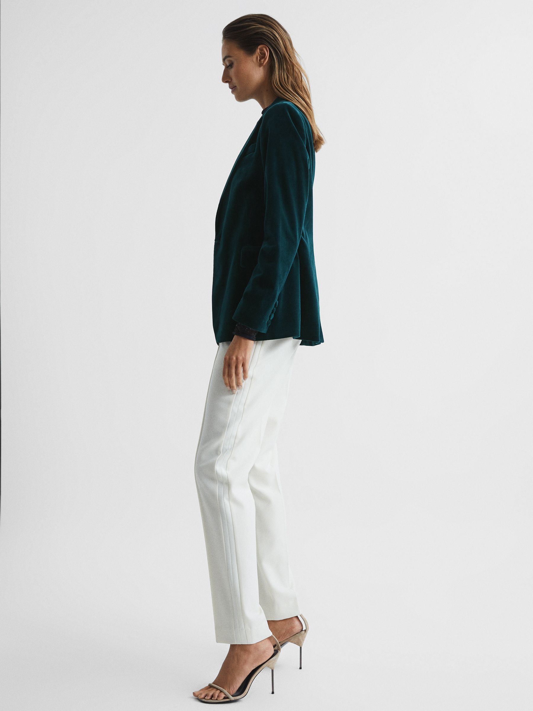 Velvet Blazer in Dark Teal - Image 7 of 7