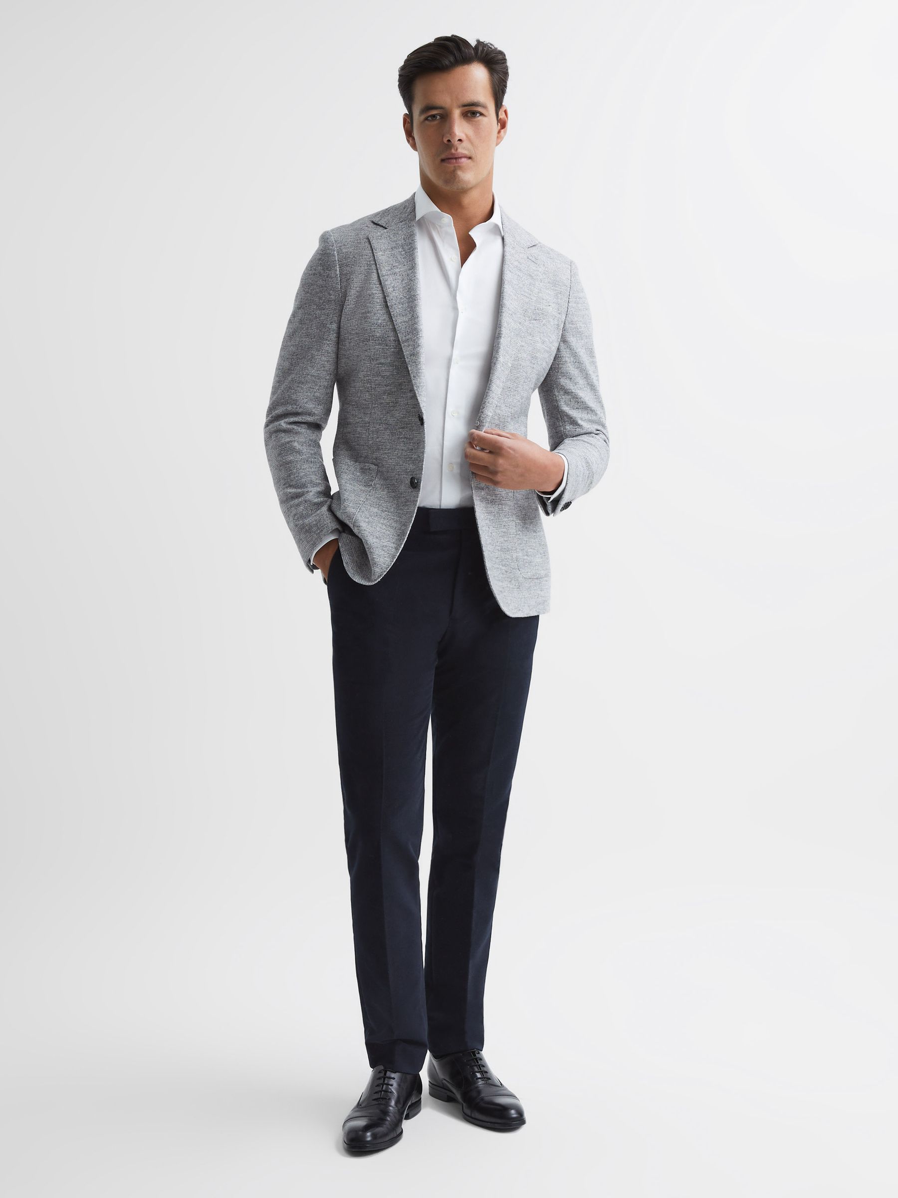 Slim Fit Moleskin Trousers in Navy - Image 3 of 6