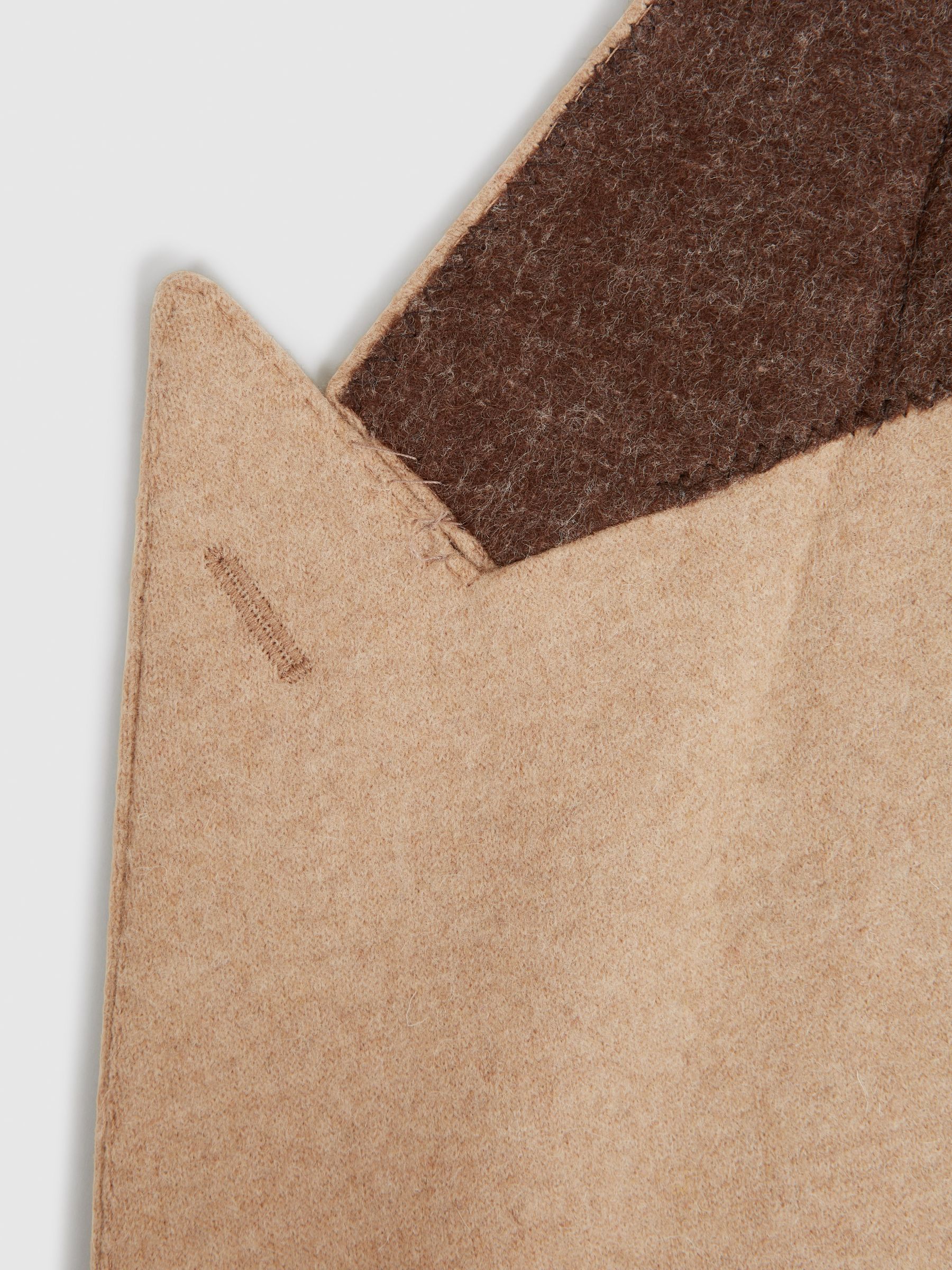 Double Breasted Slim Fit Textured Blazer in Camel - Image 8 of 8