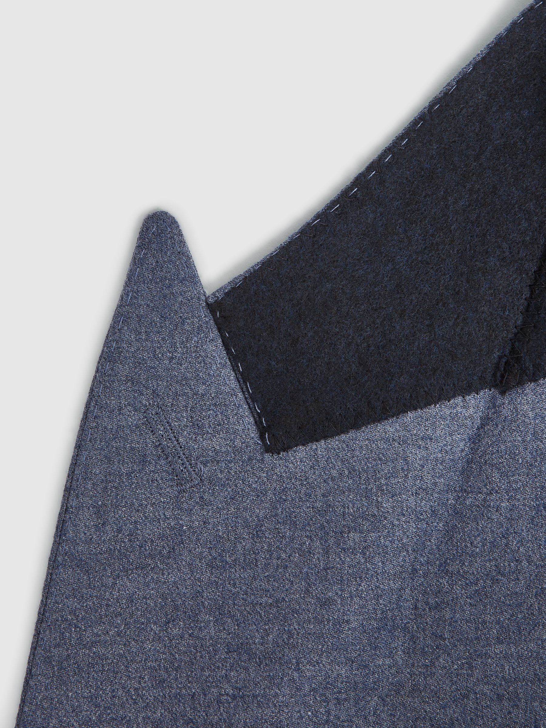 Marquee Airforce Blue Double Breasted Wool Blend Slim Fit Blazer - Image 8 of 8