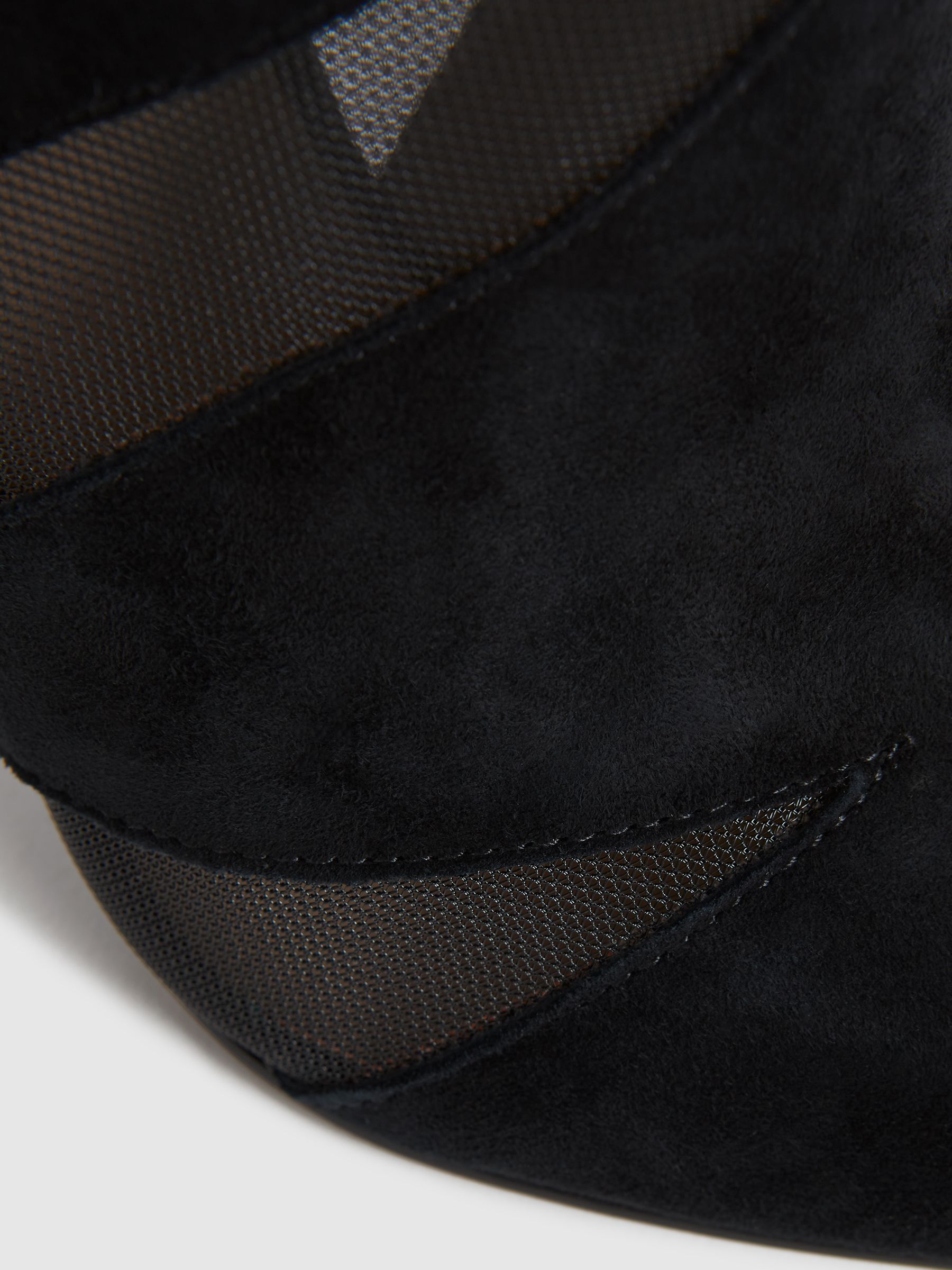 Suede Sheer Heeled Ankle Boots in Black - Image 6 of 6