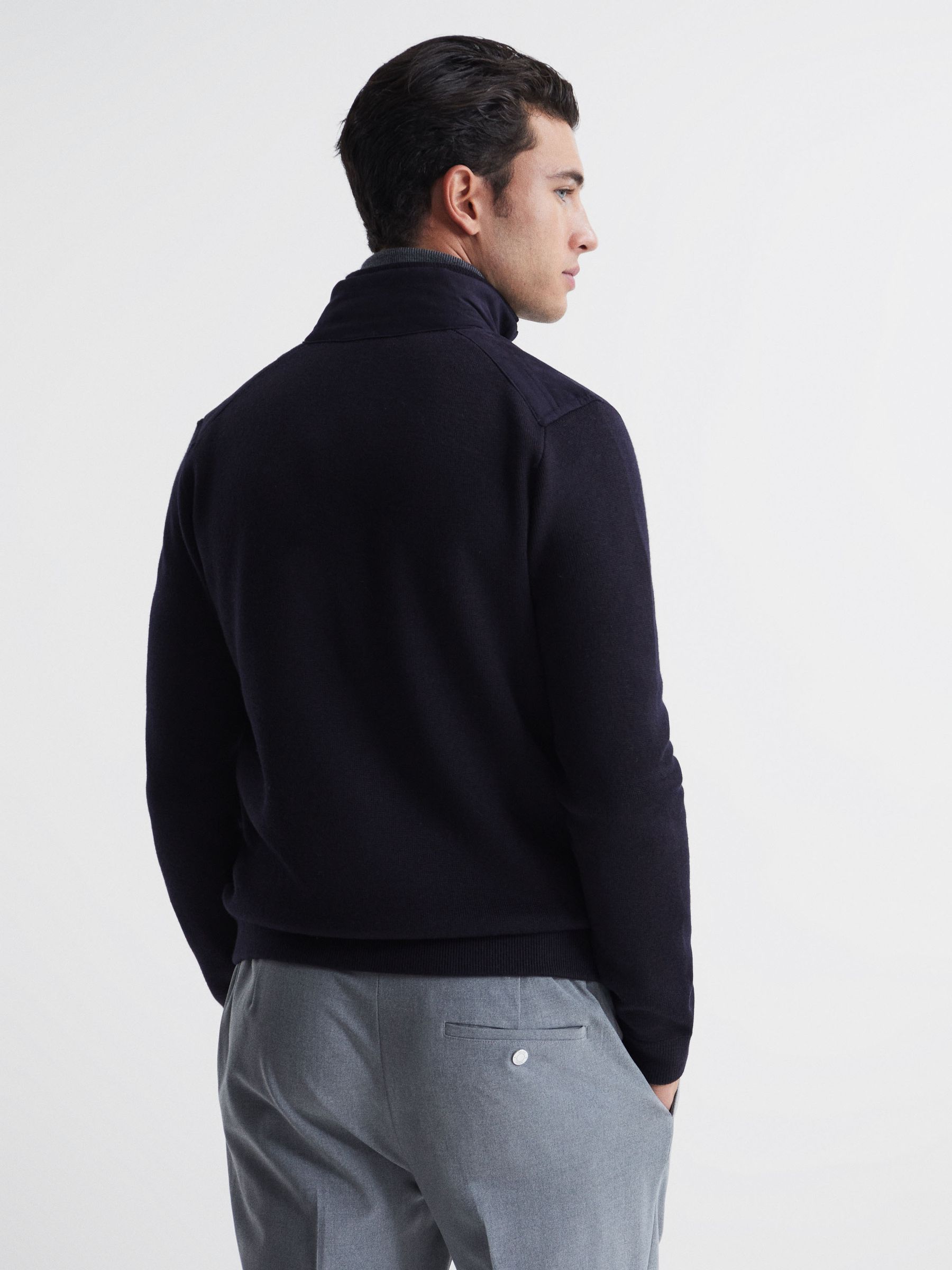 Quilted Hybrid Jacket in Navy - Image 5 of 5