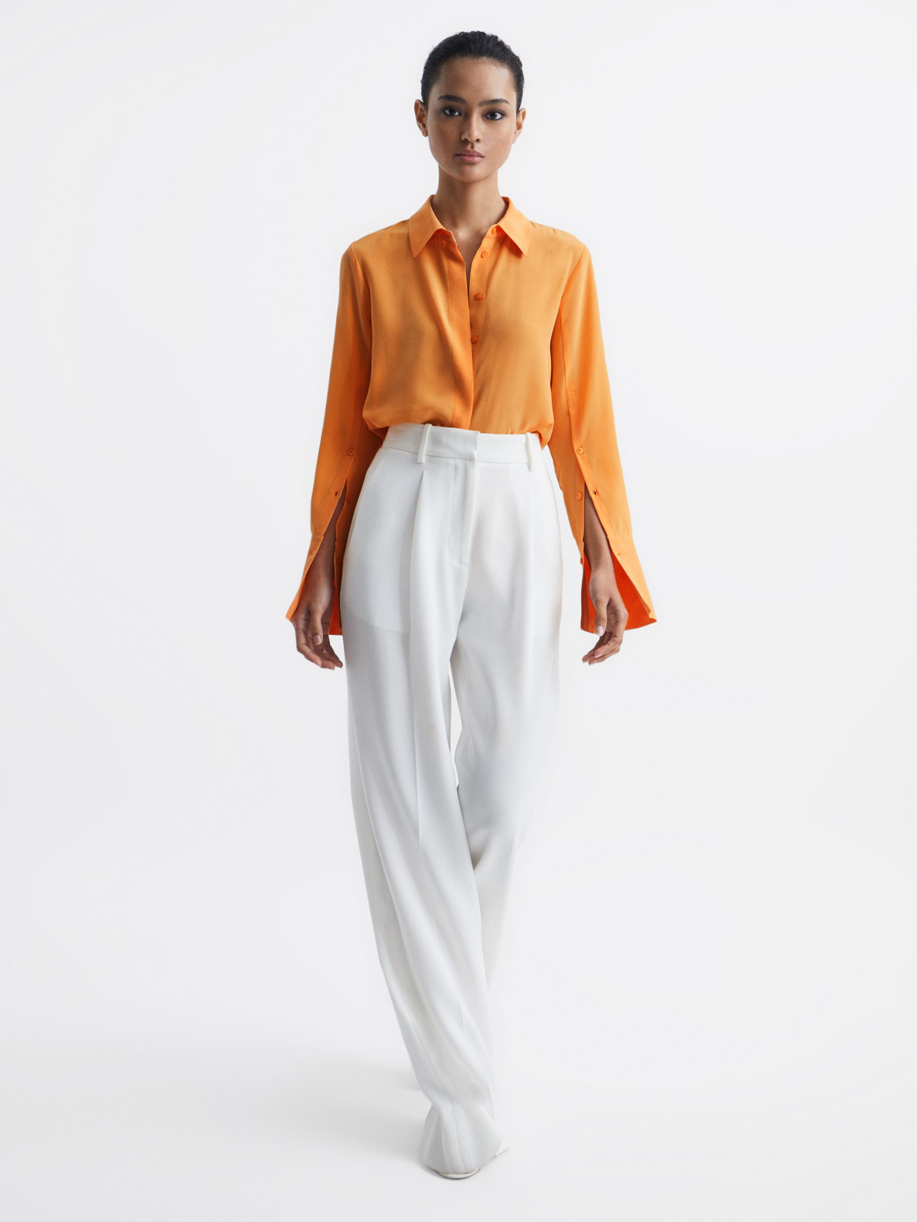 Silk Shirt in Orange - Image 3 of 9