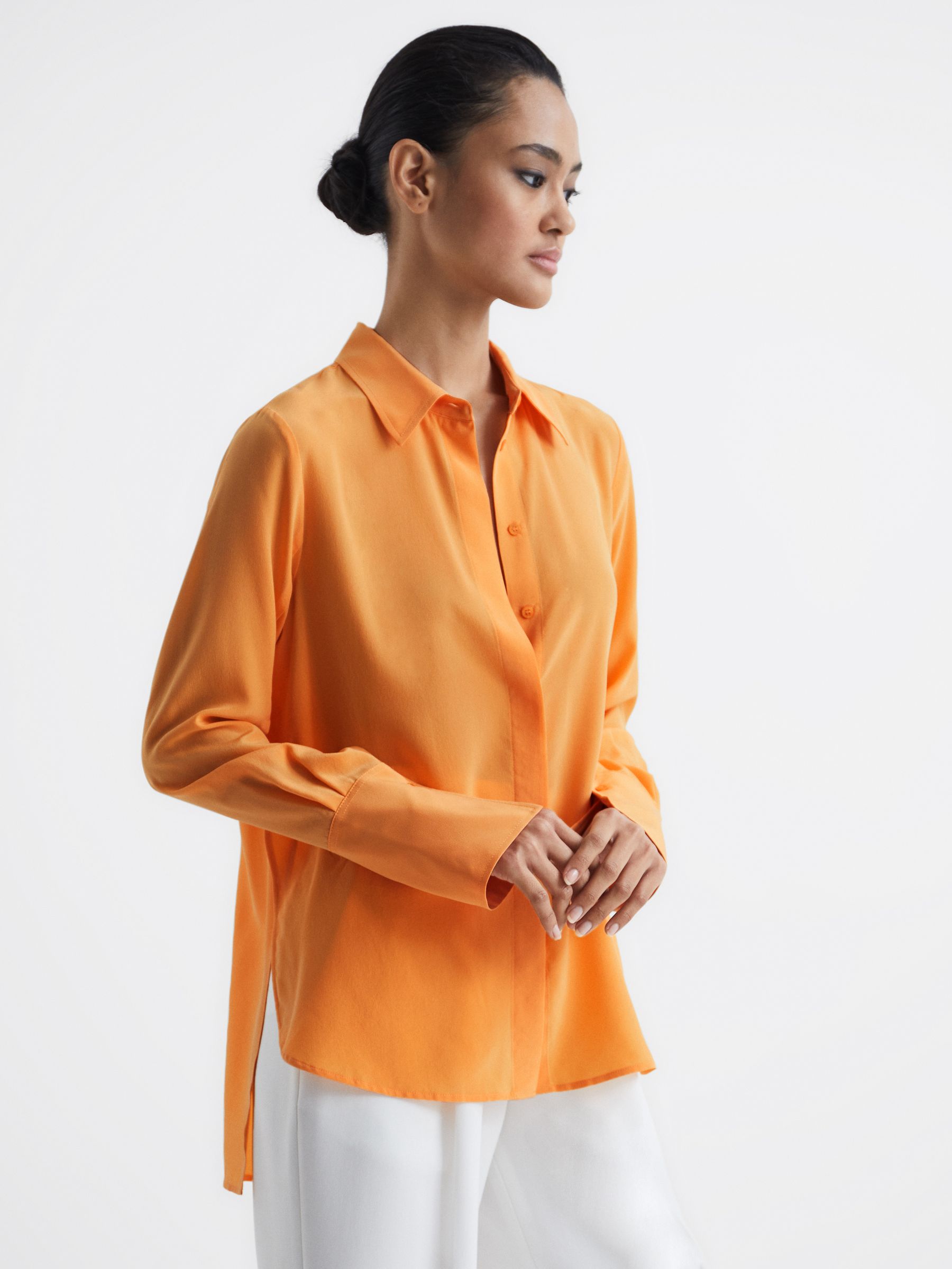 Silk Shirt in Orange - Image 7 of 9