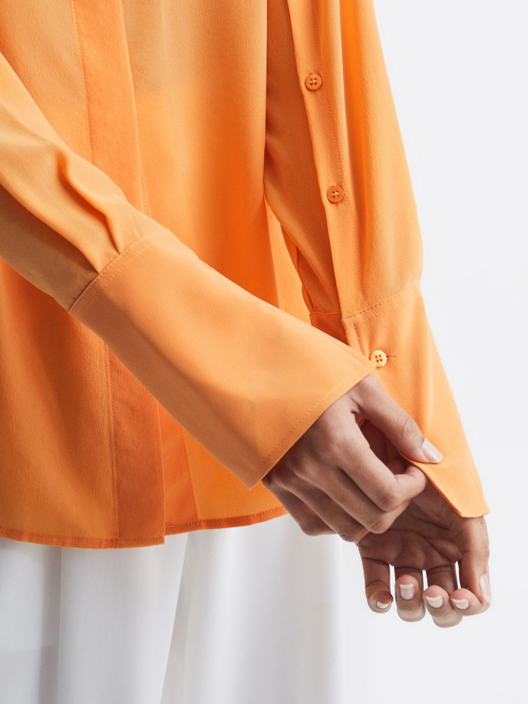 Silk Shirt in Orange - Image 8 of 9