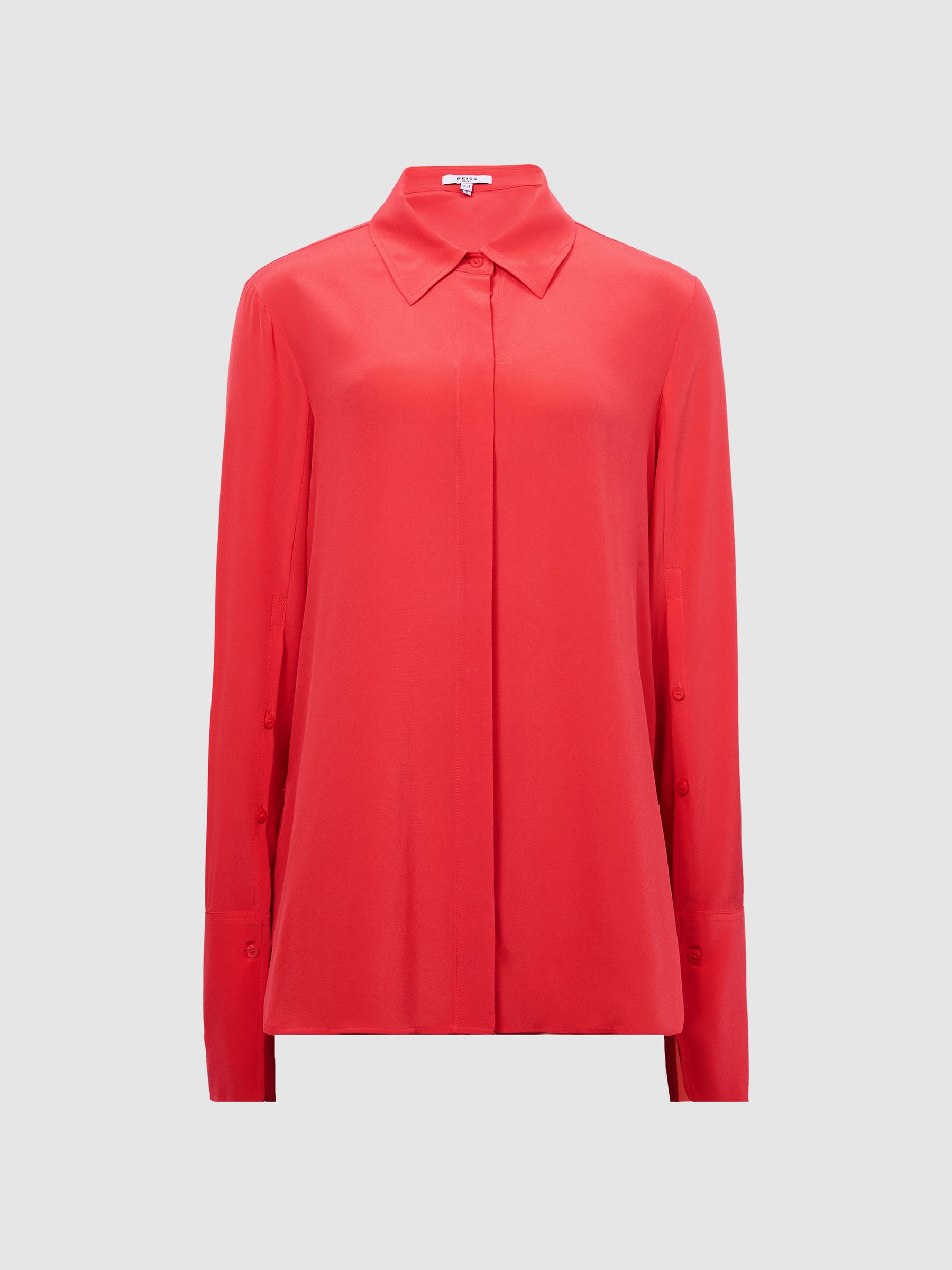 Silk Shirt in Coral - Image 2 of 8