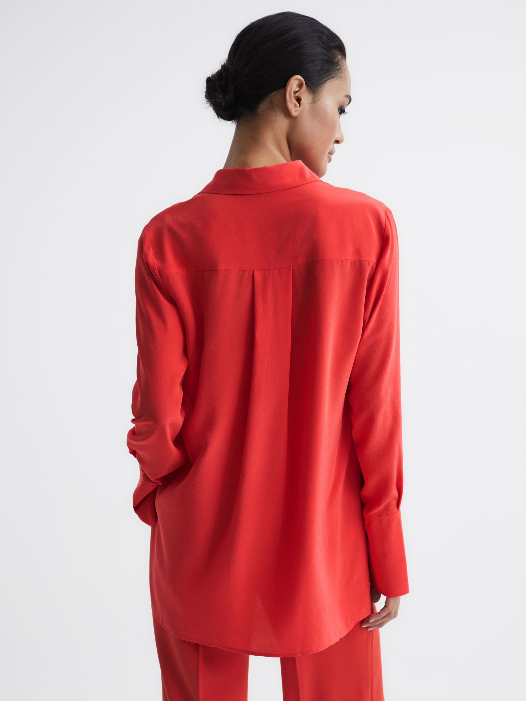 Silk Shirt in Coral - Image 5 of 8