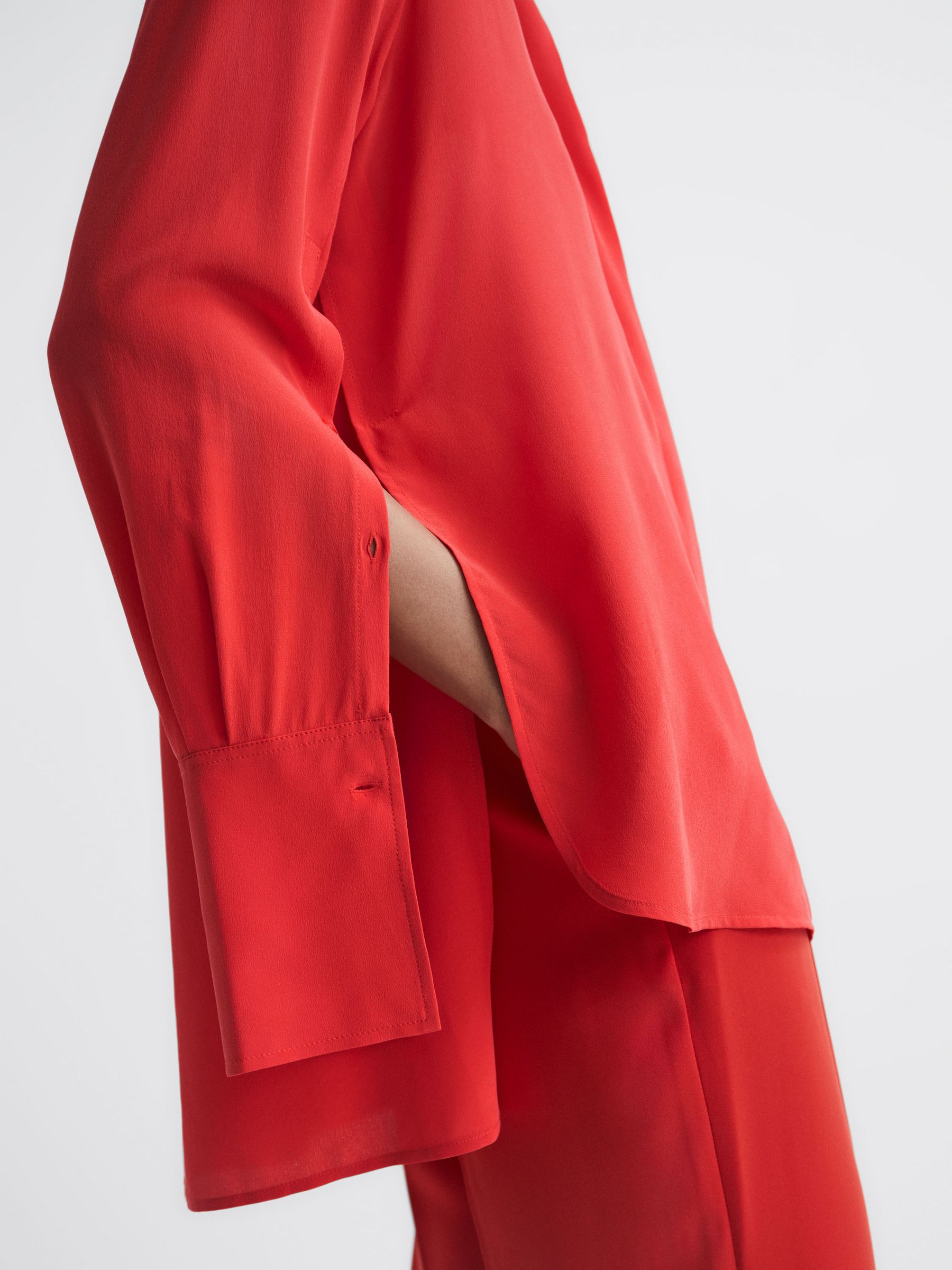 Silk Shirt in Coral - Image 6 of 8