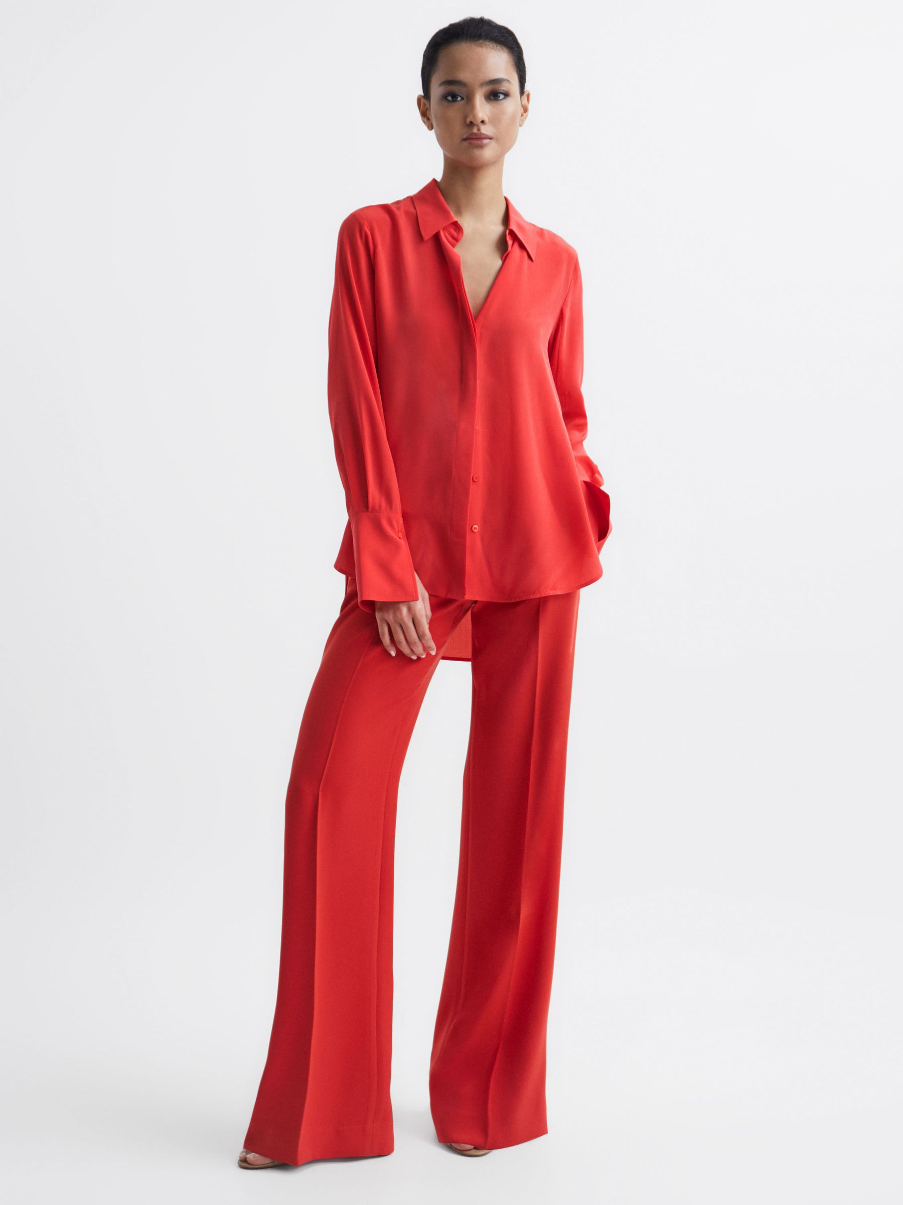 Silk Shirt in Coral - Image 7 of 8