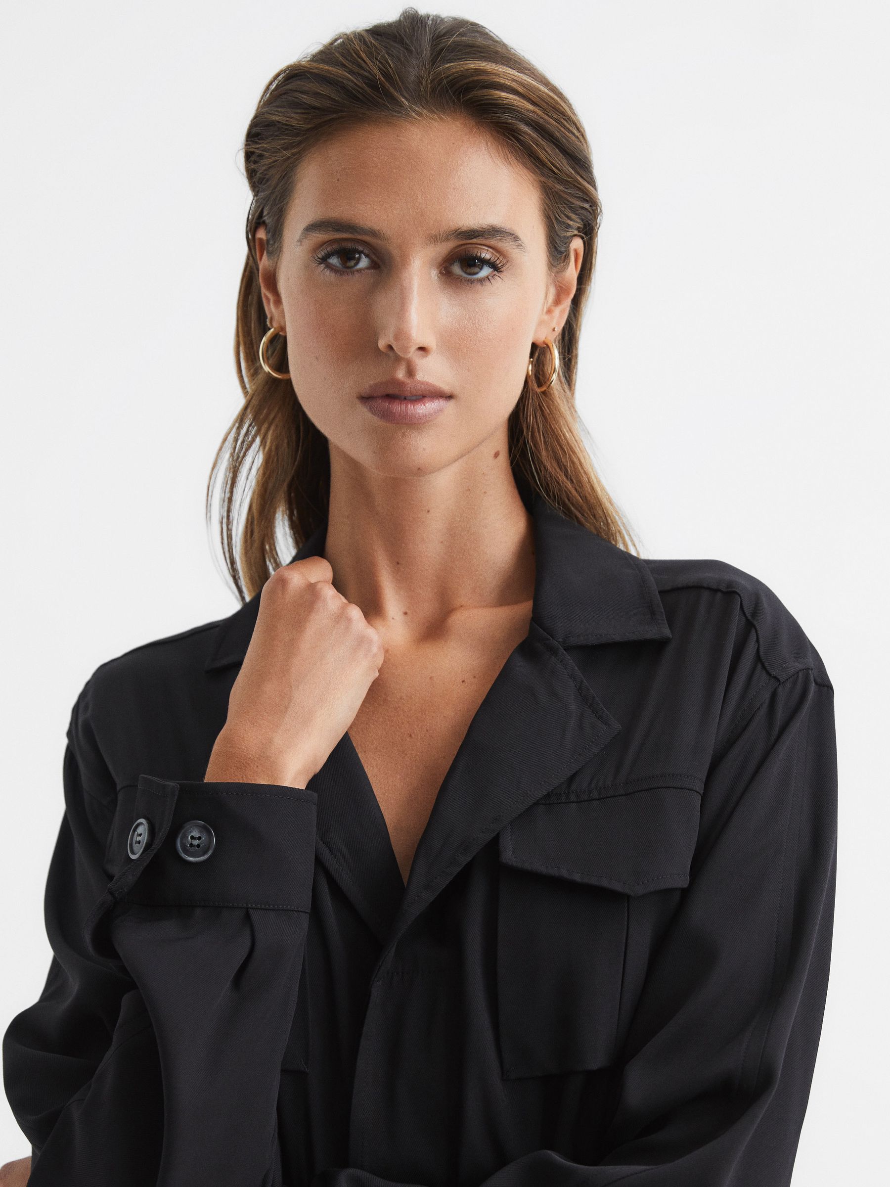 Safari Midi Dress in Black - Image 4 of 7