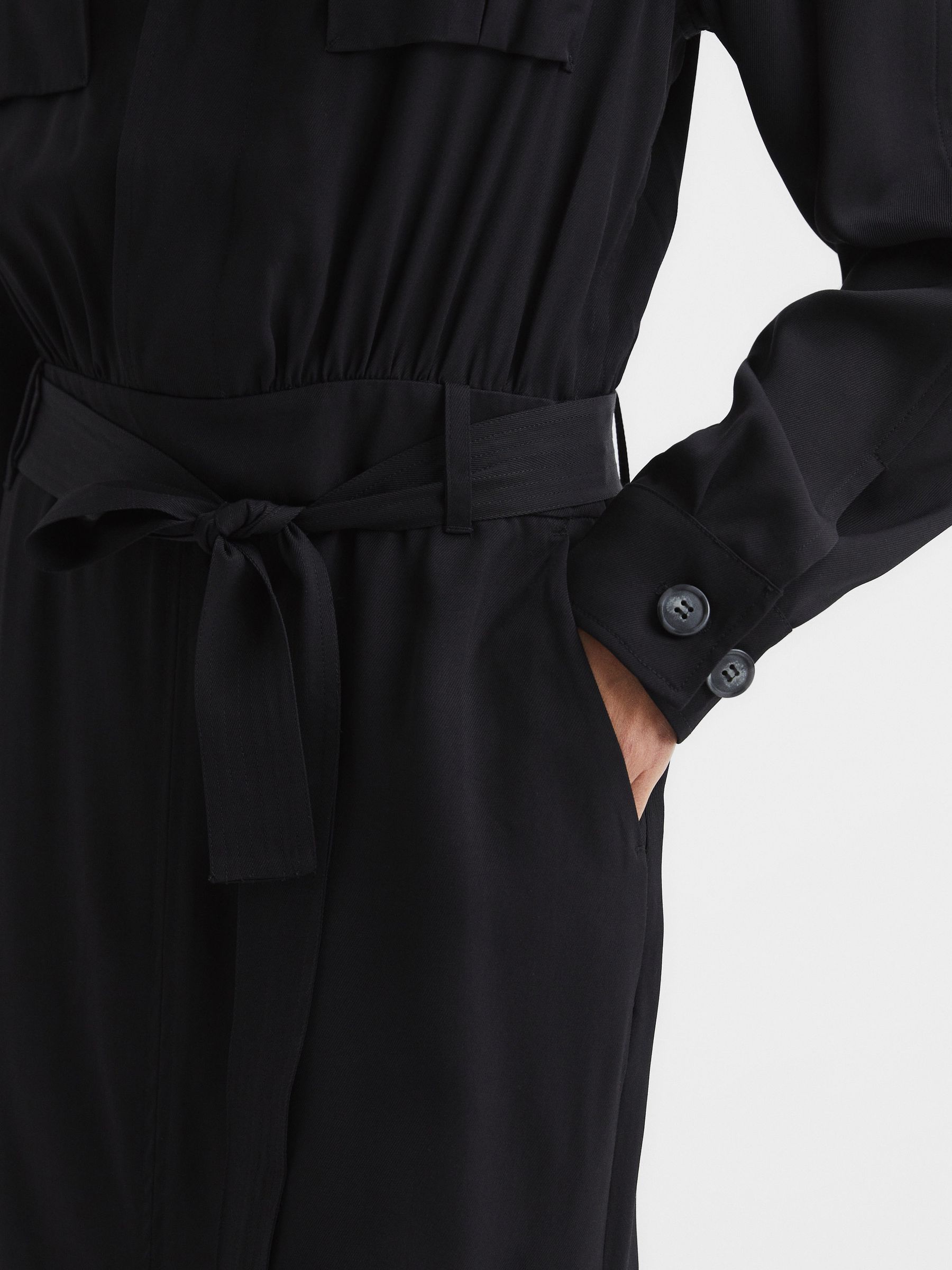 Safari Midi Dress in Black - Image 6 of 7