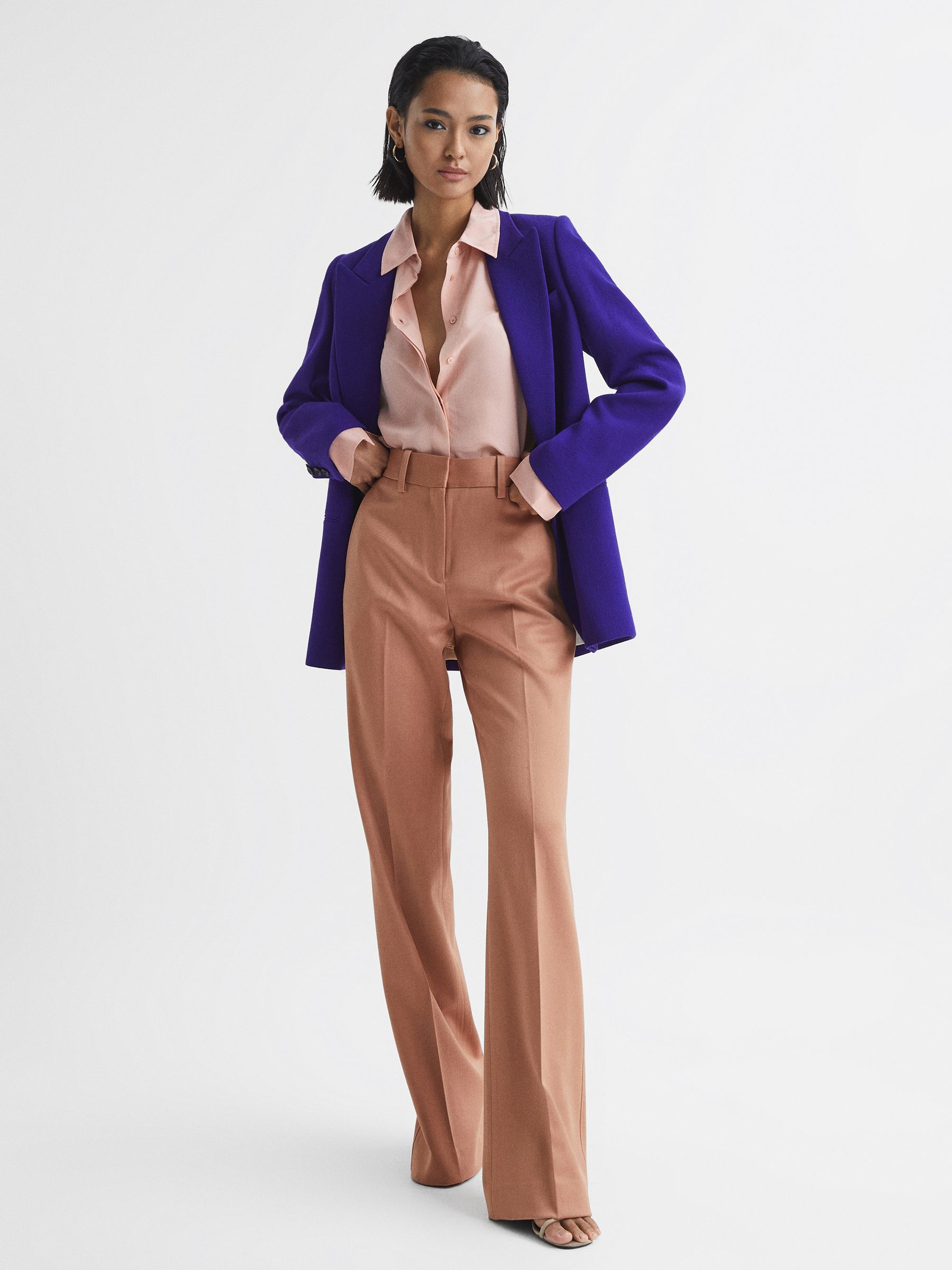 Premium Suit Wide Leg Trousers in Rose - Image 6 of 6