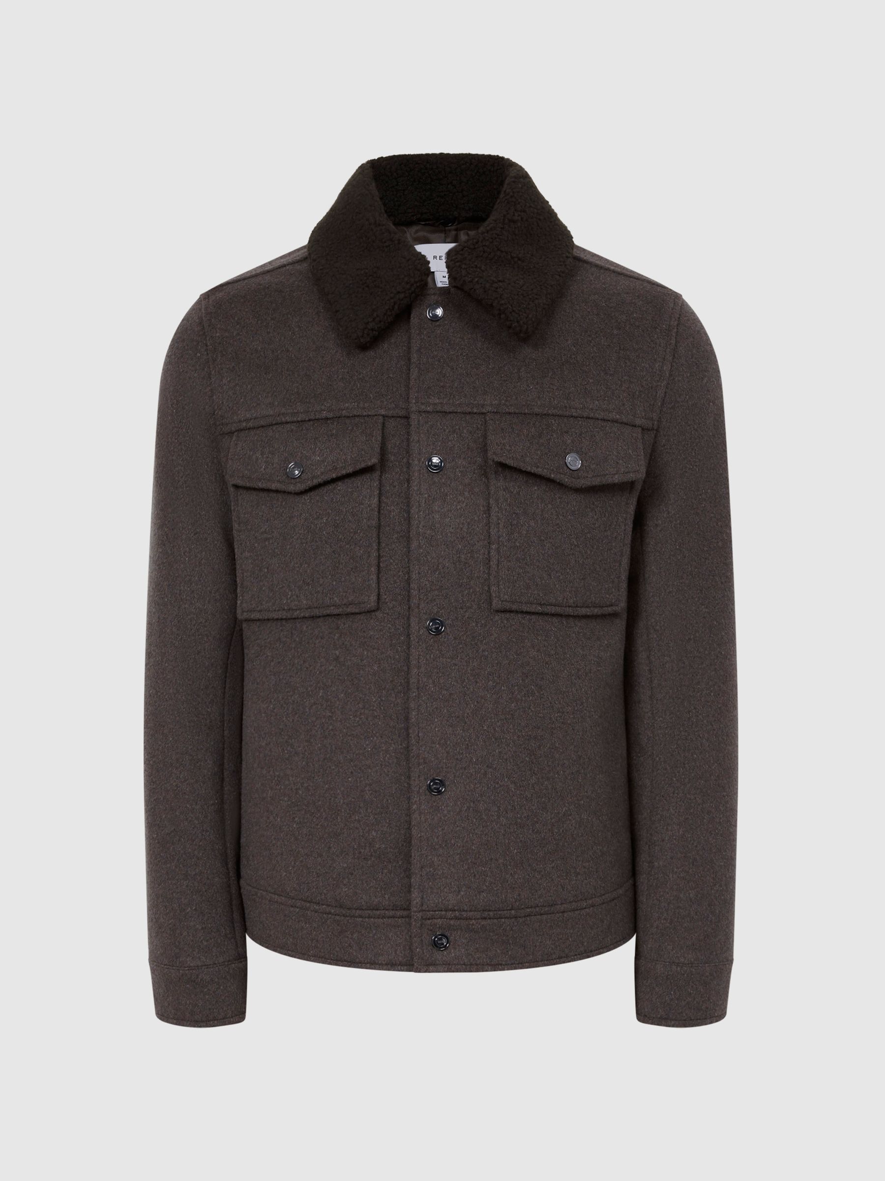 Wool Blend Blouson Jacket in Mouse Melange - Image 2 of 5