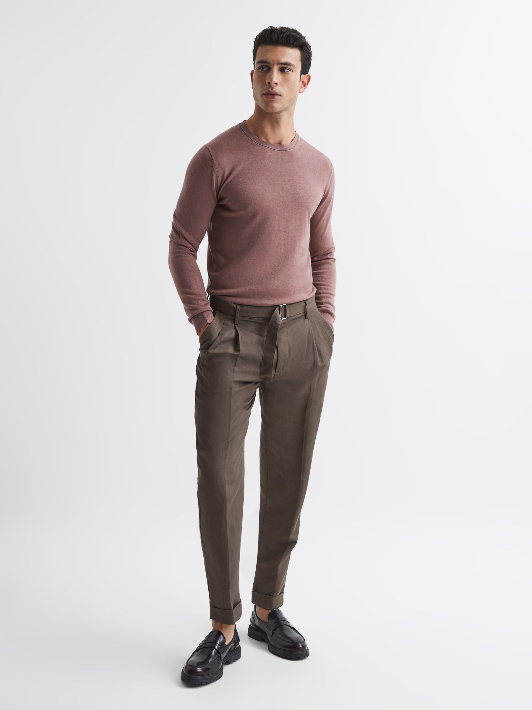 Merino Wool Jumper in Woodrose - Image 3 of 6