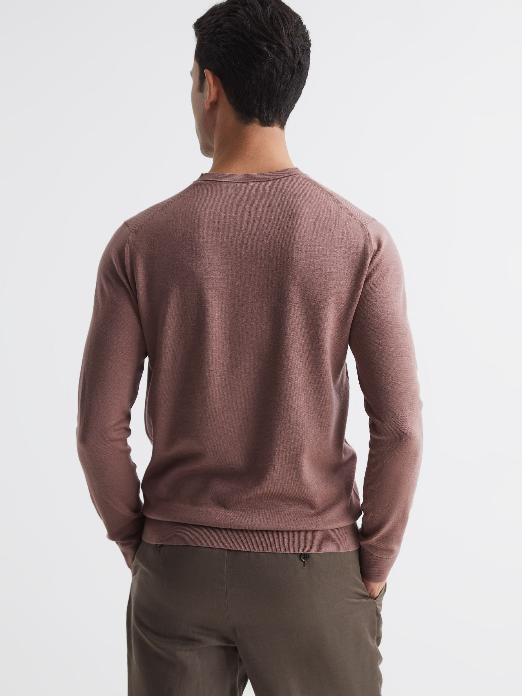 Merino Wool Jumper in Woodrose - Image 4 of 6