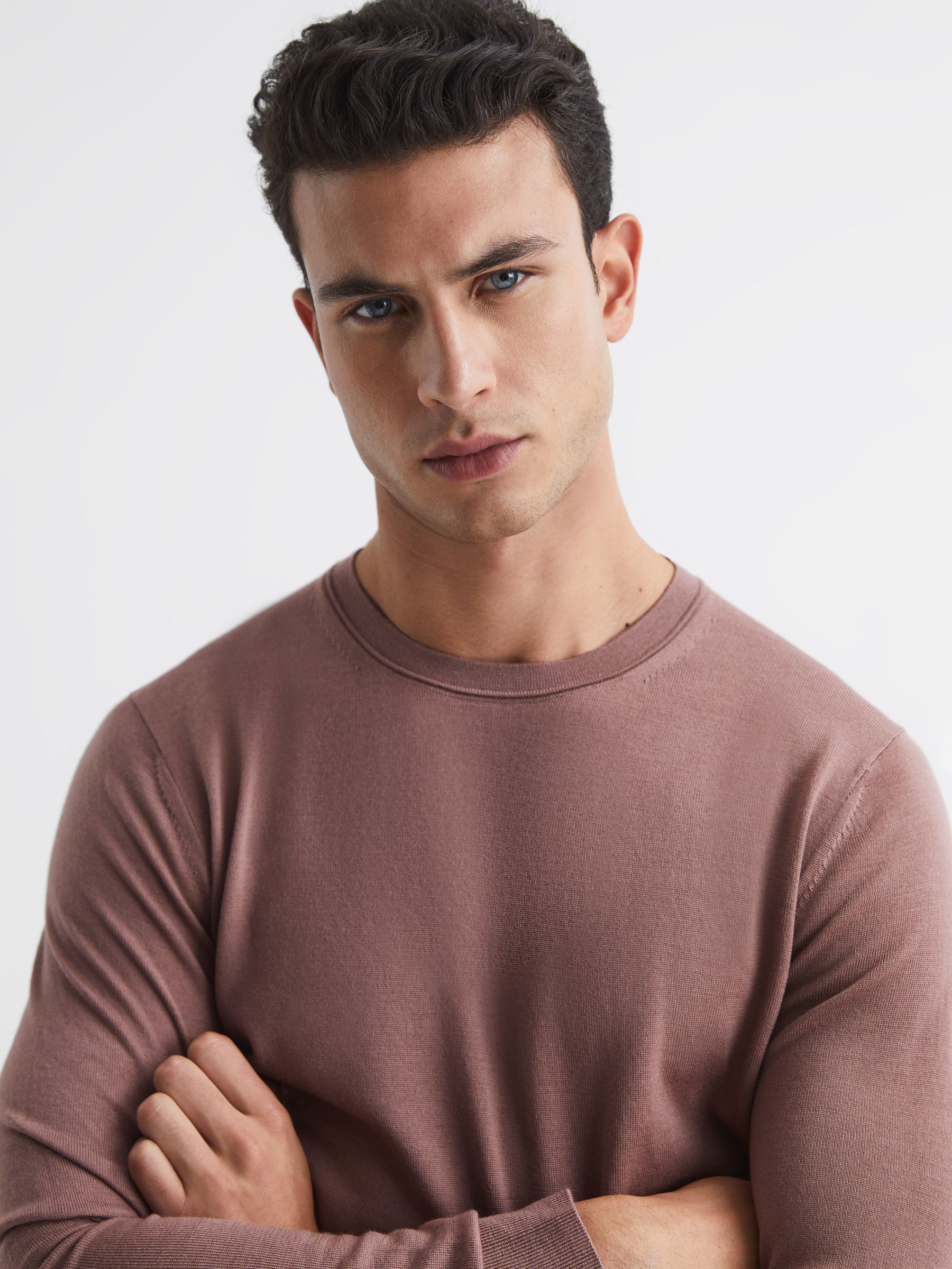 Merino Wool Jumper in Woodrose - Image 6 of 6