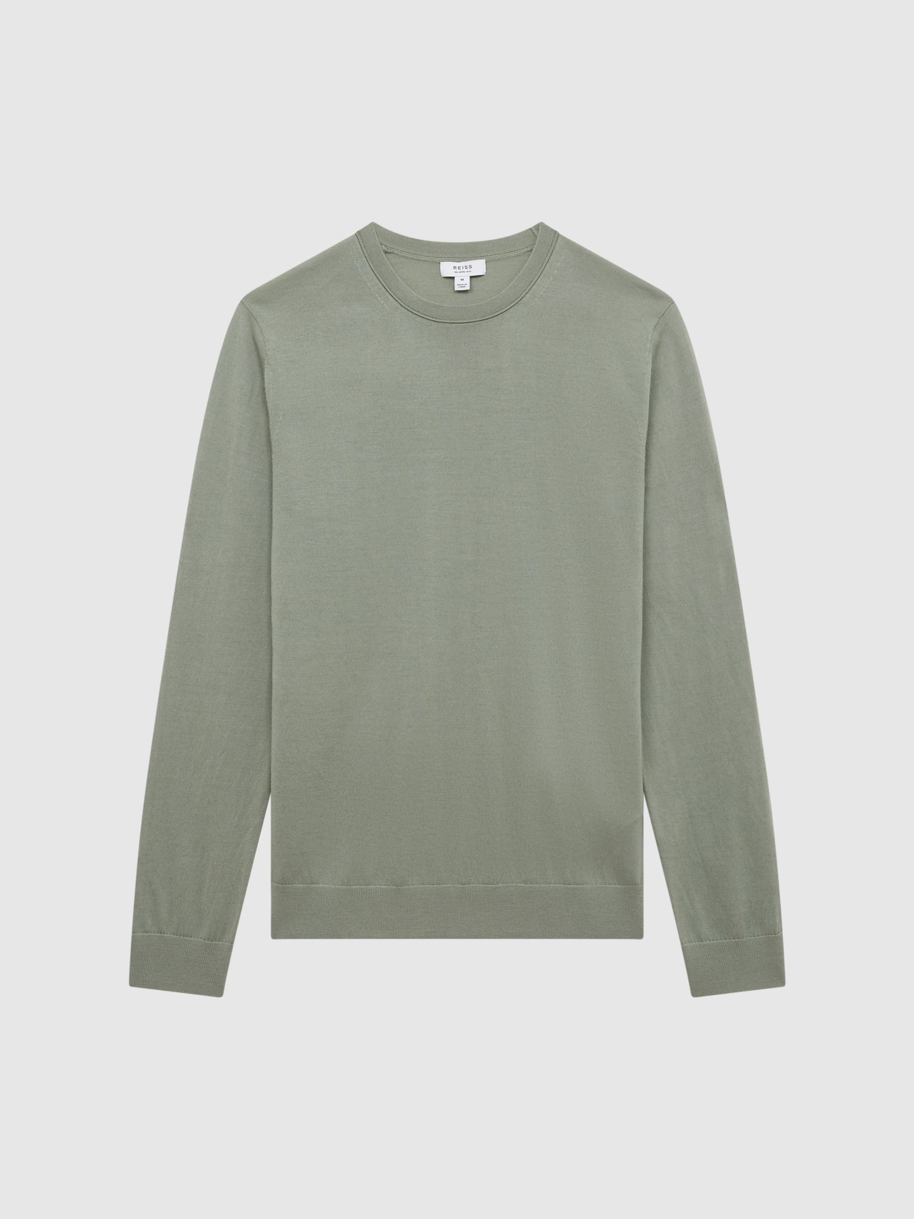 Merino Wool Jumper in Kale - Image 2 of 7