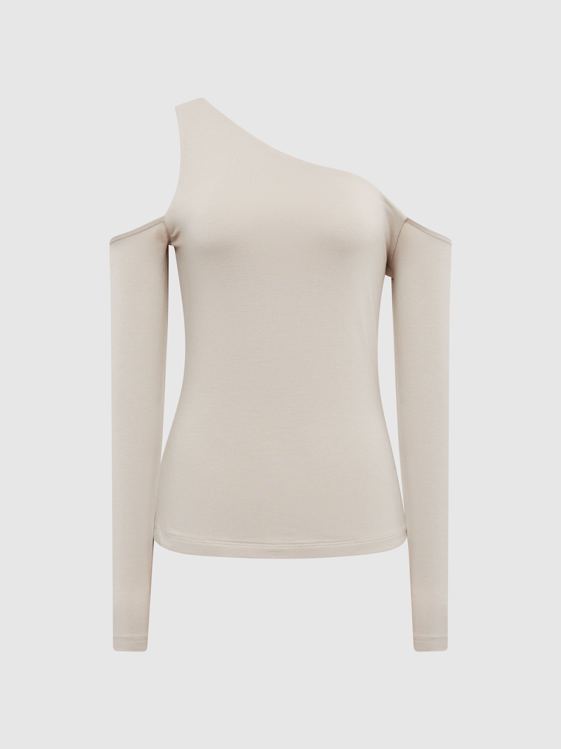 Asymmetric Off Shoulder Top in Champagne - Image 2 of 6