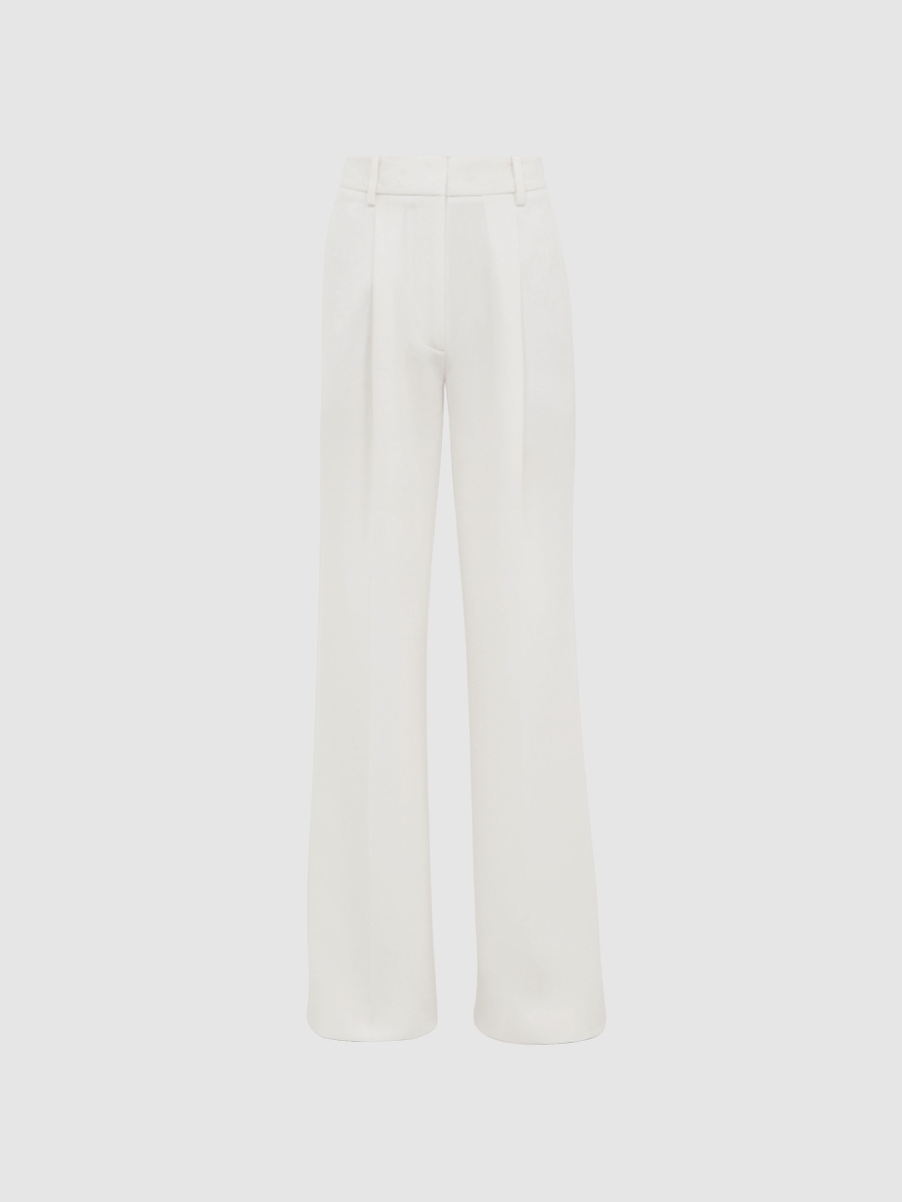 Crepe Wide Leg Trousers in White - Image 2 of 7