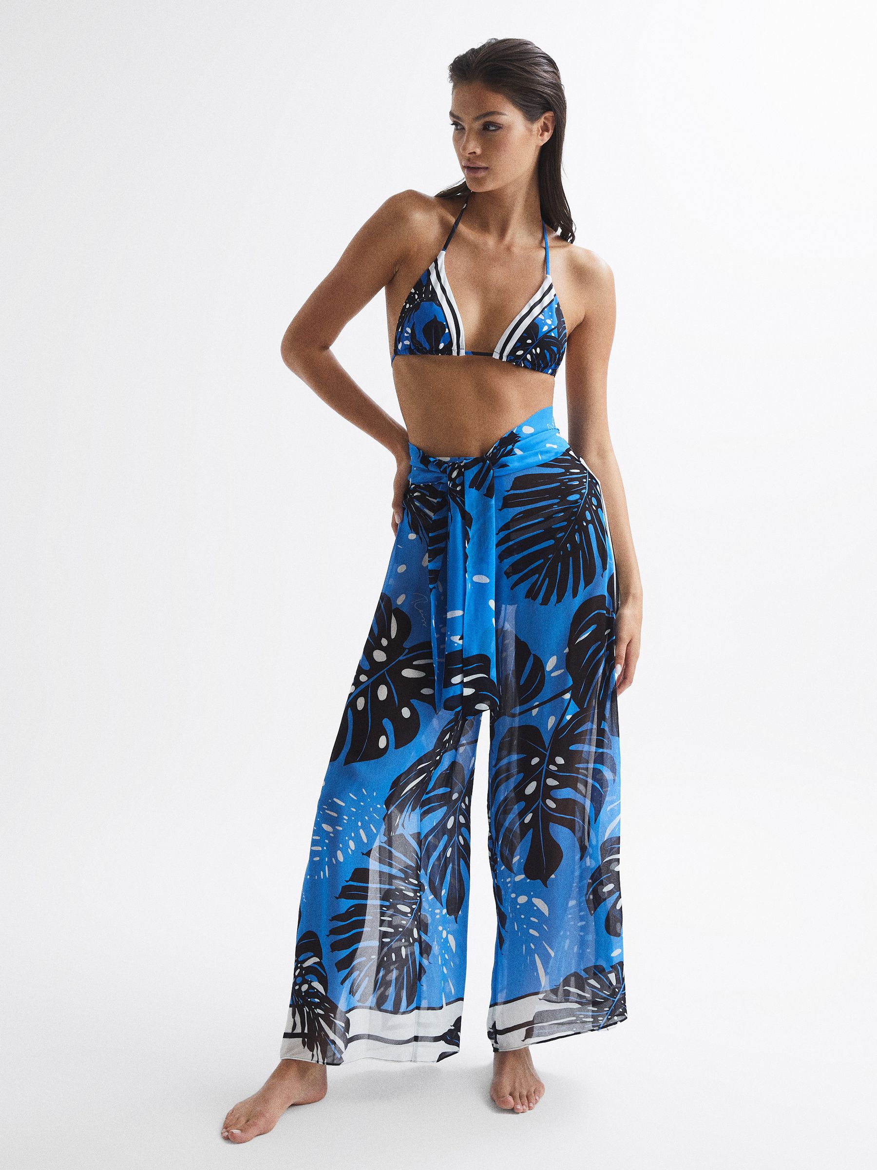 Printed Resort Trousers in Blue - Image 3 of 7