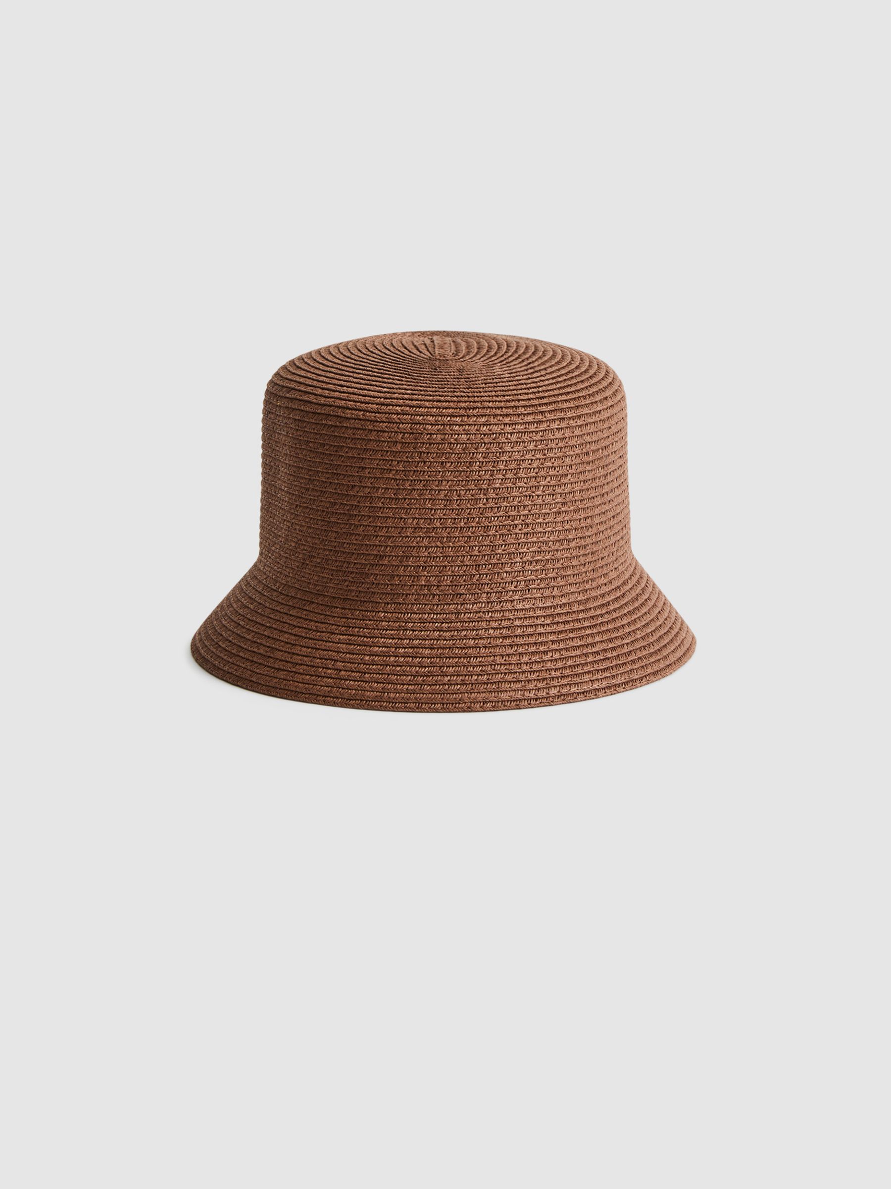 Woven Bucket Hat in Chocolate - Image 2 of 6 Woven Bucket Hat in Chocolate - Image 2 of 6