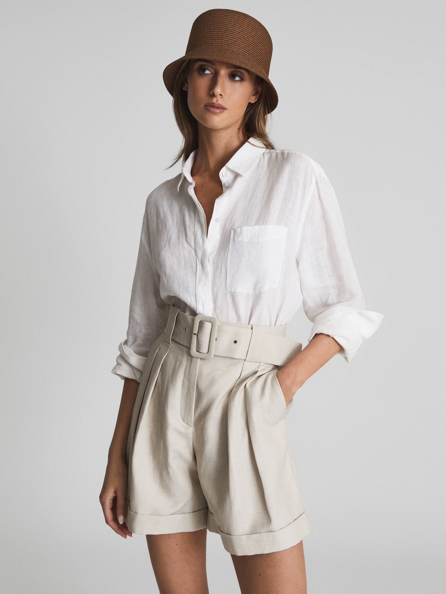 Woven Bucket Hat in Chocolate - Image 3 of 6