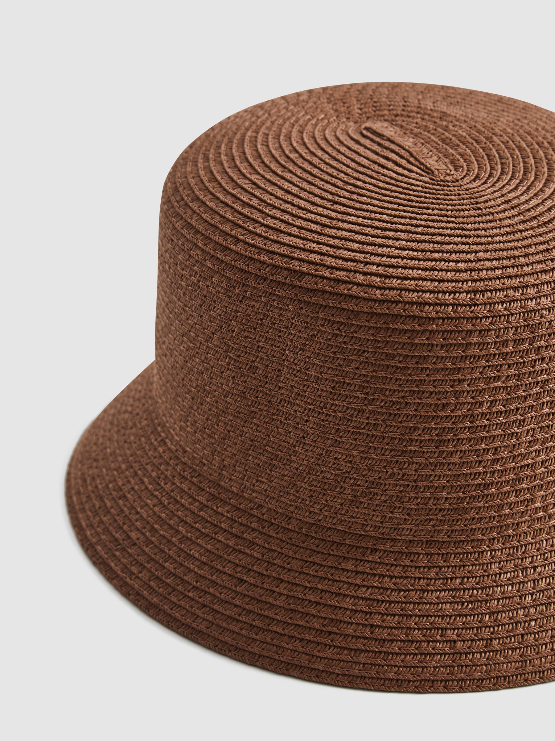 Woven Bucket Hat in Chocolate - Image 5 of 6