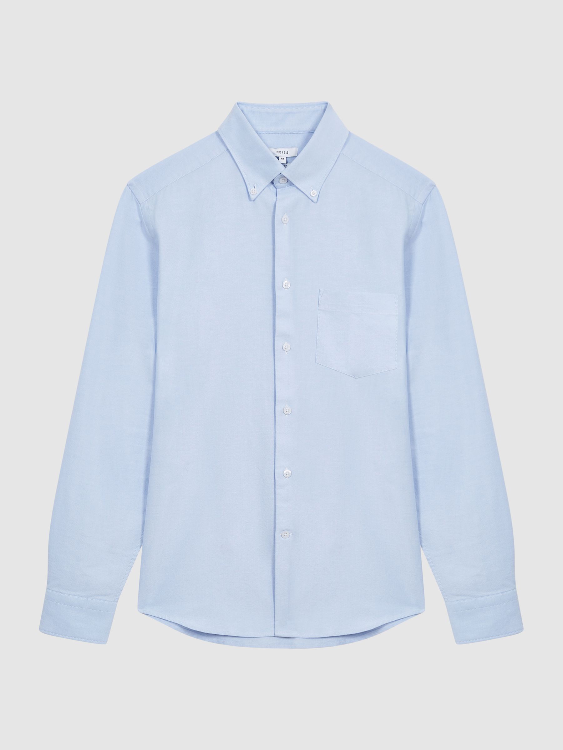 Soft Wash Button Down Oxford Shirt in Soft Blue - Image 2 of 8