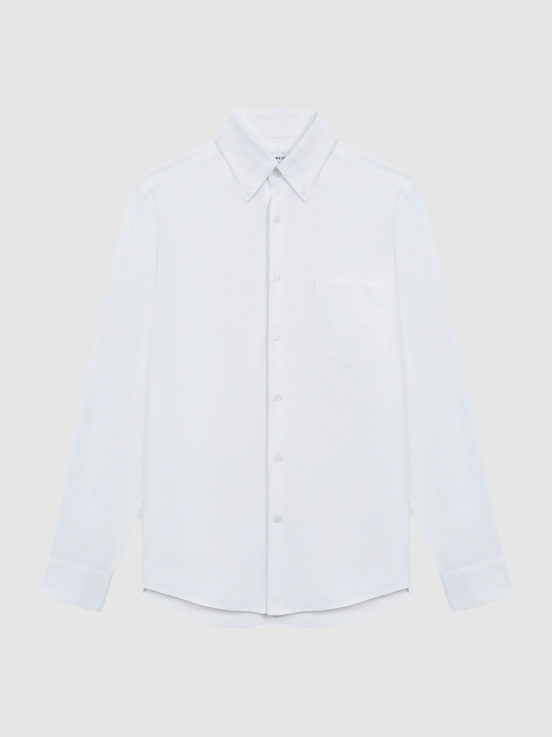 Soft Wash Button Down Oxford Shirt in White - Image 2 of 8