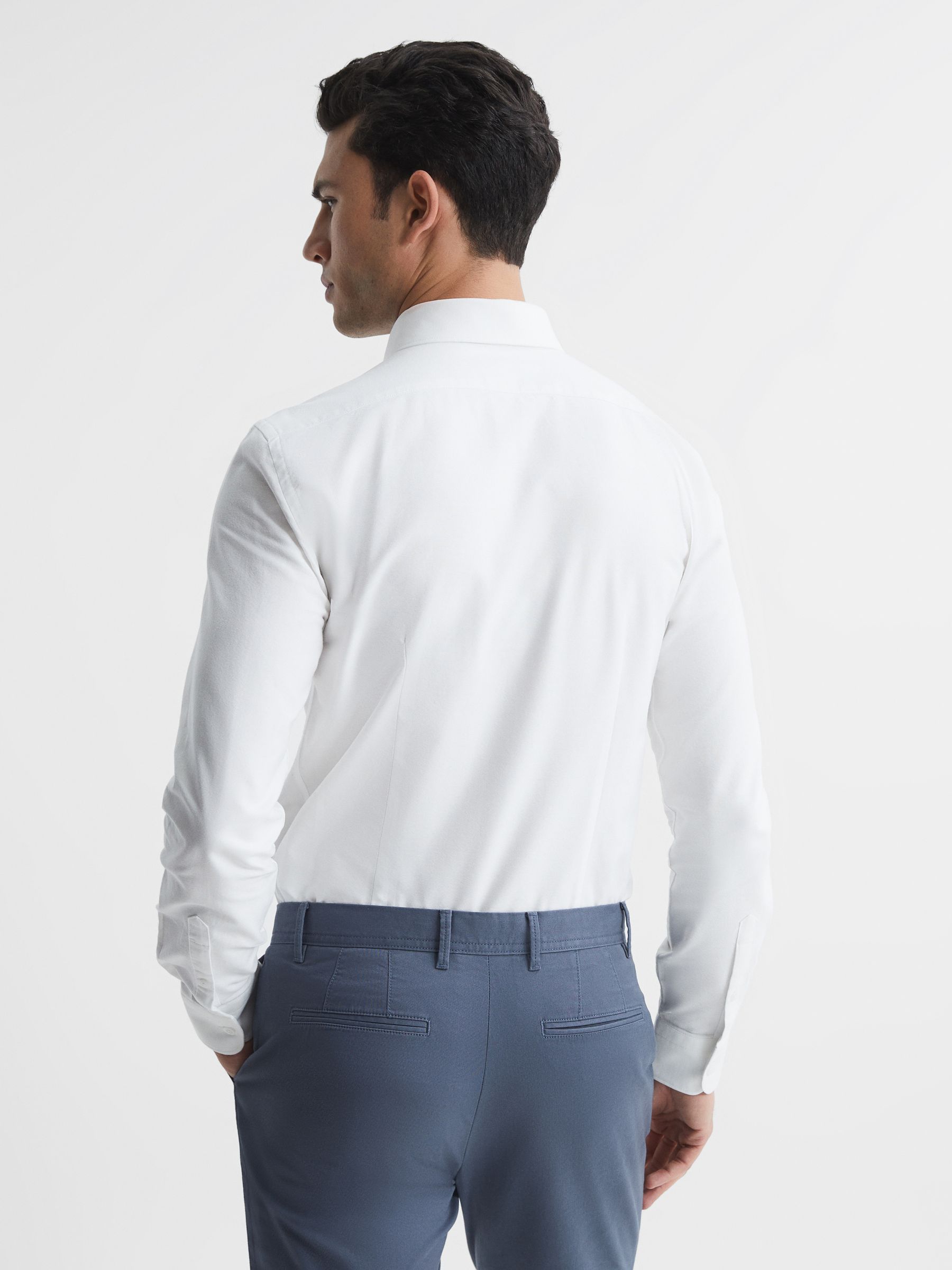 Soft Wash Button Down Oxford Shirt in White - Image 5 of 8