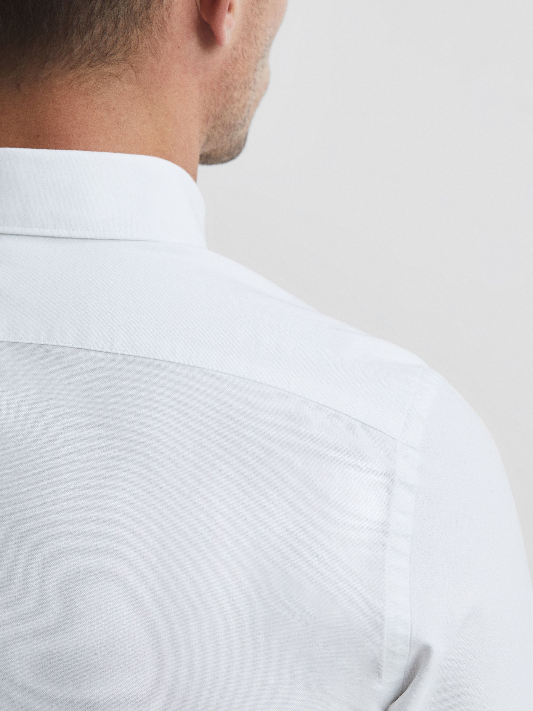 Soft Wash Button Down Oxford Shirt in White - Image 8 of 8