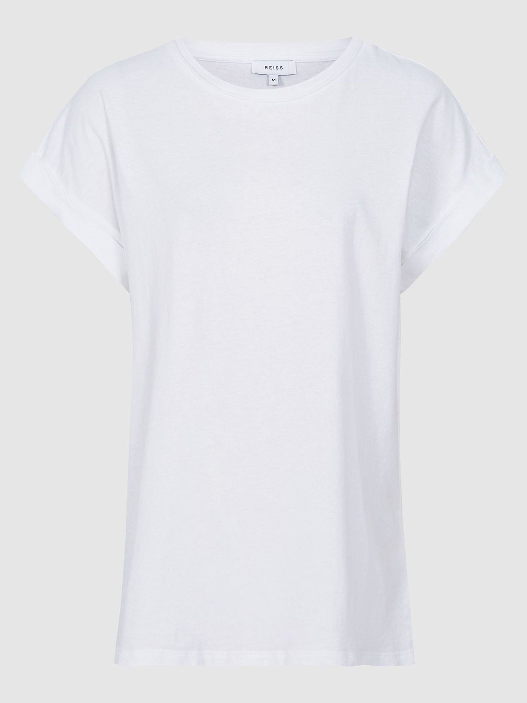 Cotton-Jersey Crew Neck T-Shirt in White - Image 2 of 5