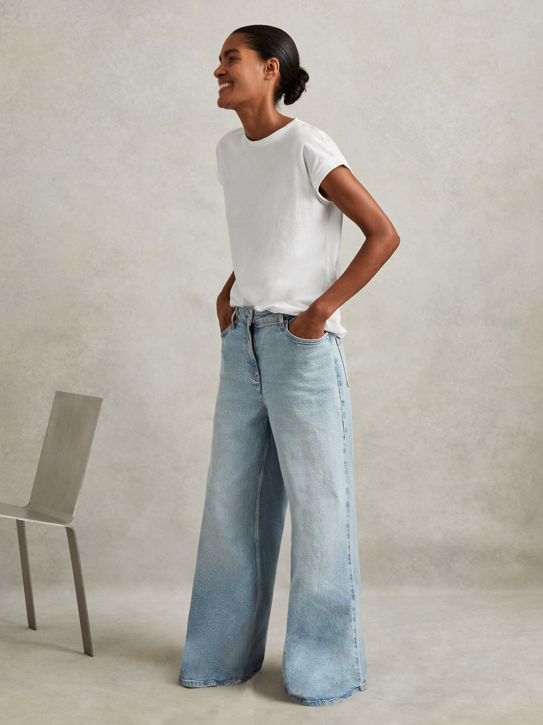 Cotton-Jersey Crew Neck T-Shirt in White - image 3