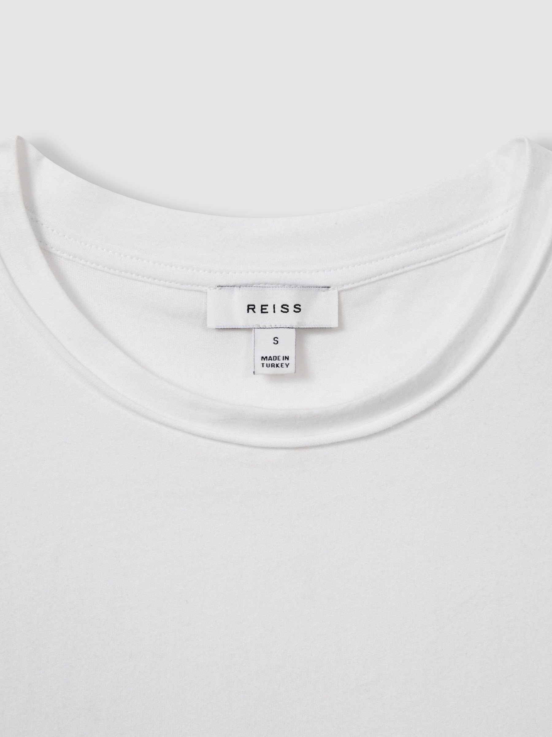 Cotton-Jersey Crew Neck T-Shirt in White - image 5
