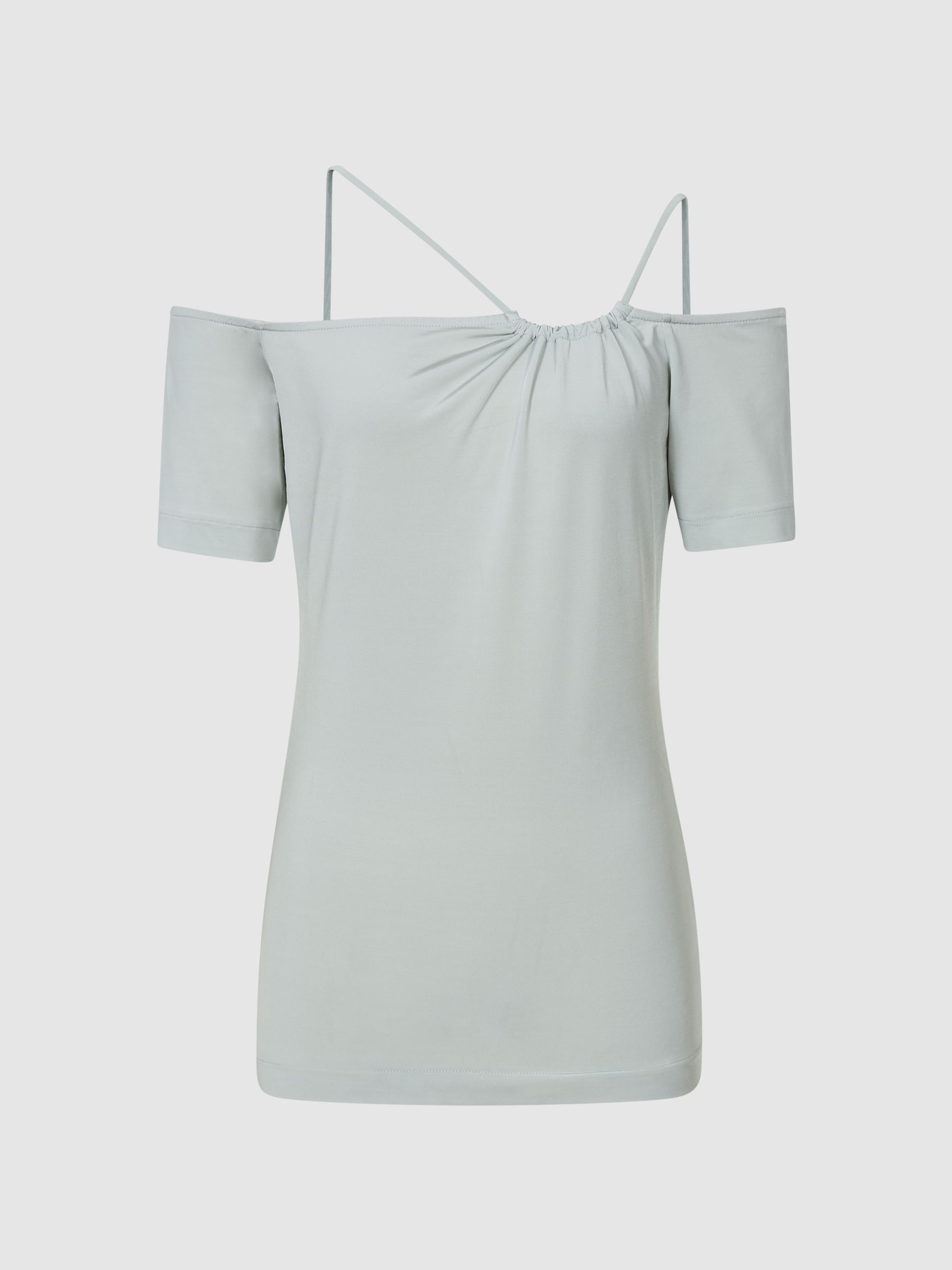 Off-Shoulder Strap Top in Mint - Image 2 of 5