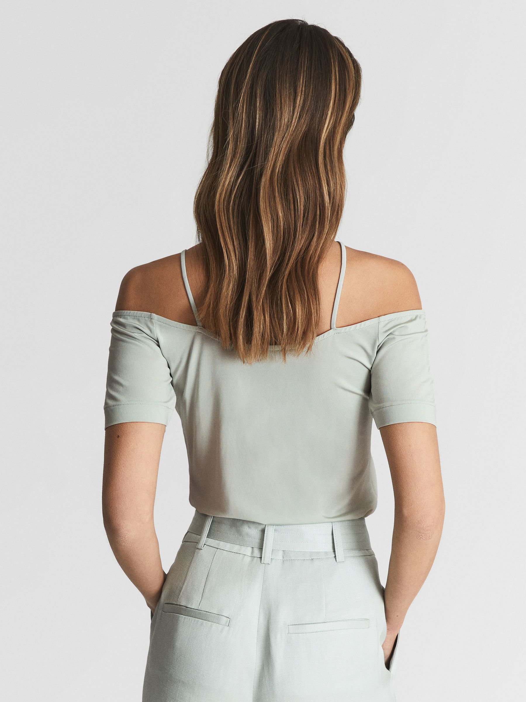 Off-Shoulder Strap Top in Mint - Image 5 of 5