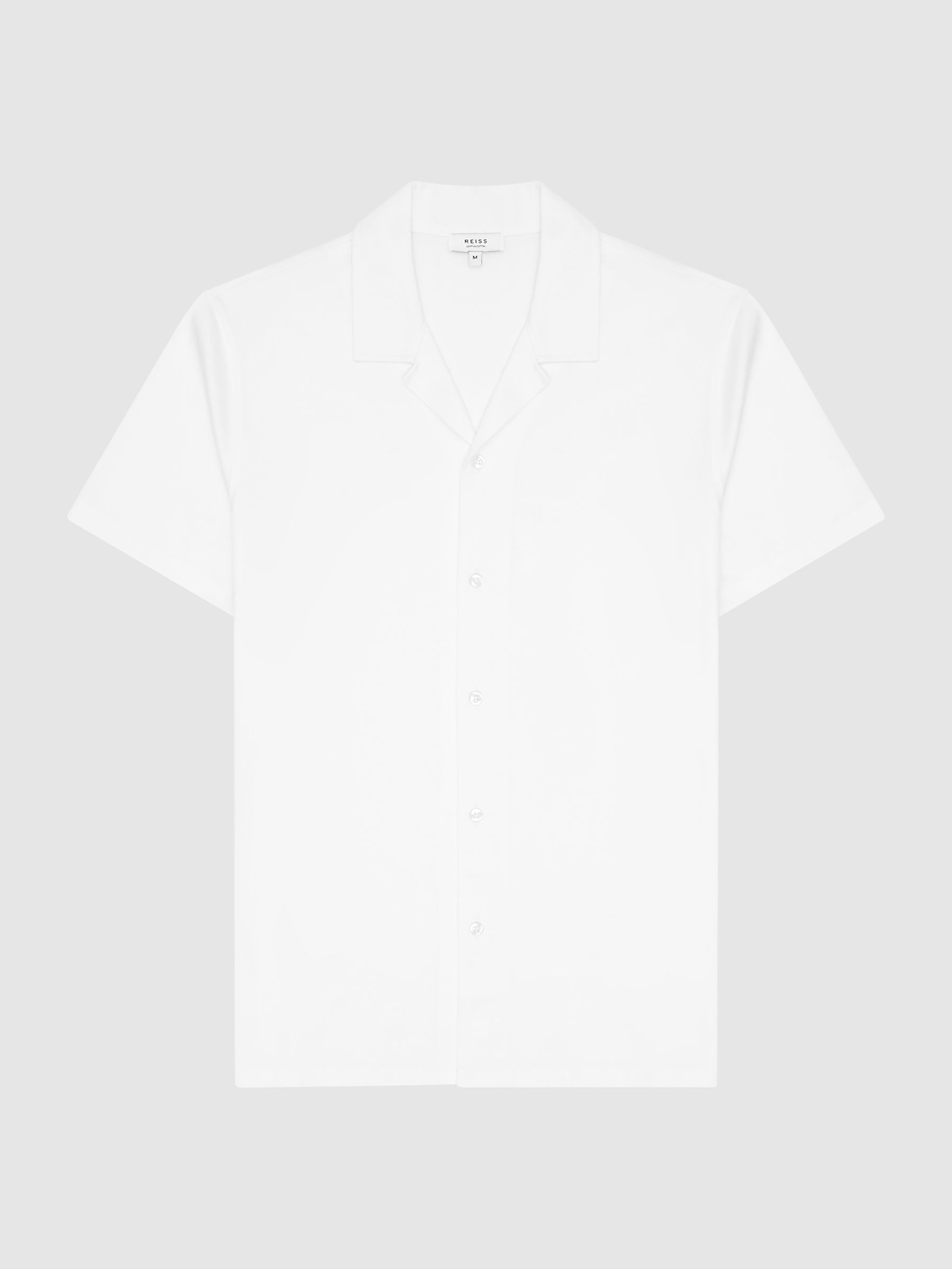 Mercerised Jersey Cuban Collar Shirt in White - Image 2 of 7
