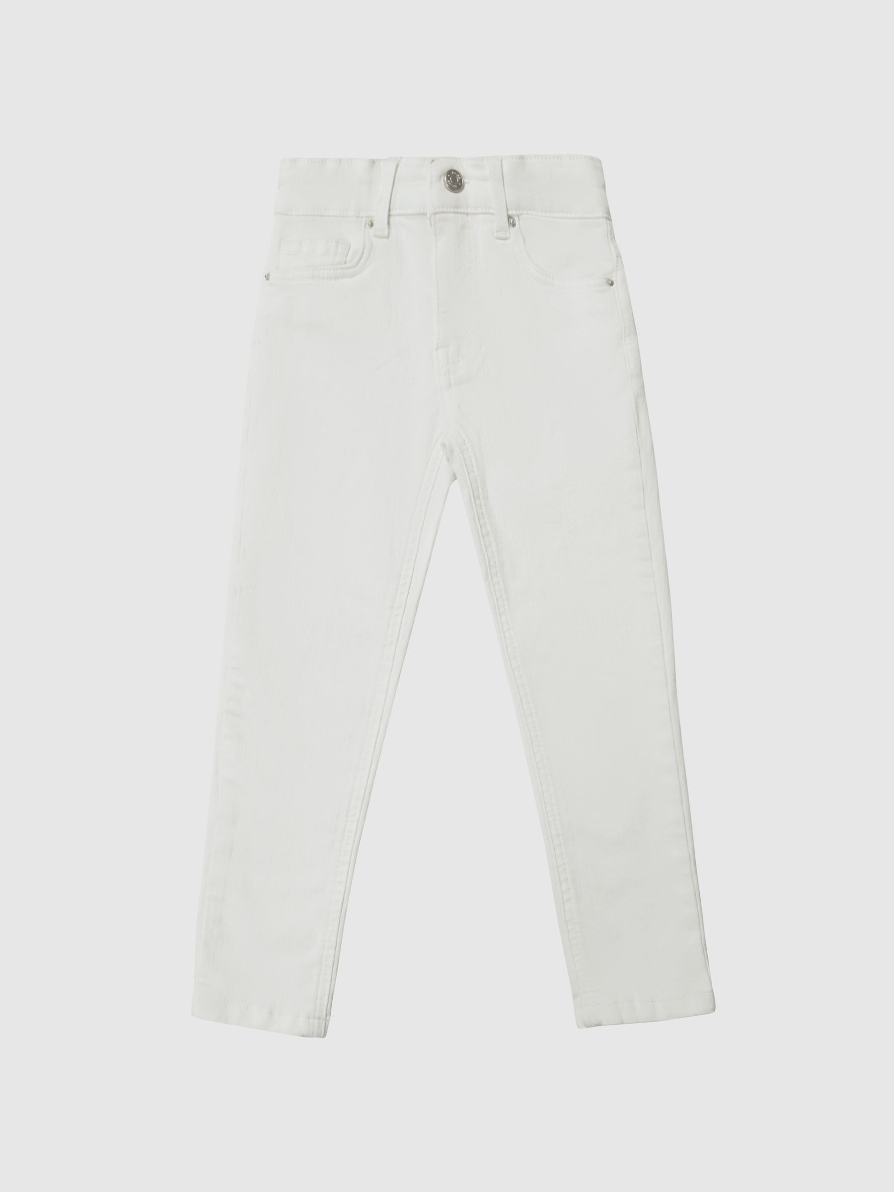 Tapered Slim Leg Jeans in Ecru - Image 2 of 5 Tapered Slim Leg Jeans in Ecru - Image 2 of 5
