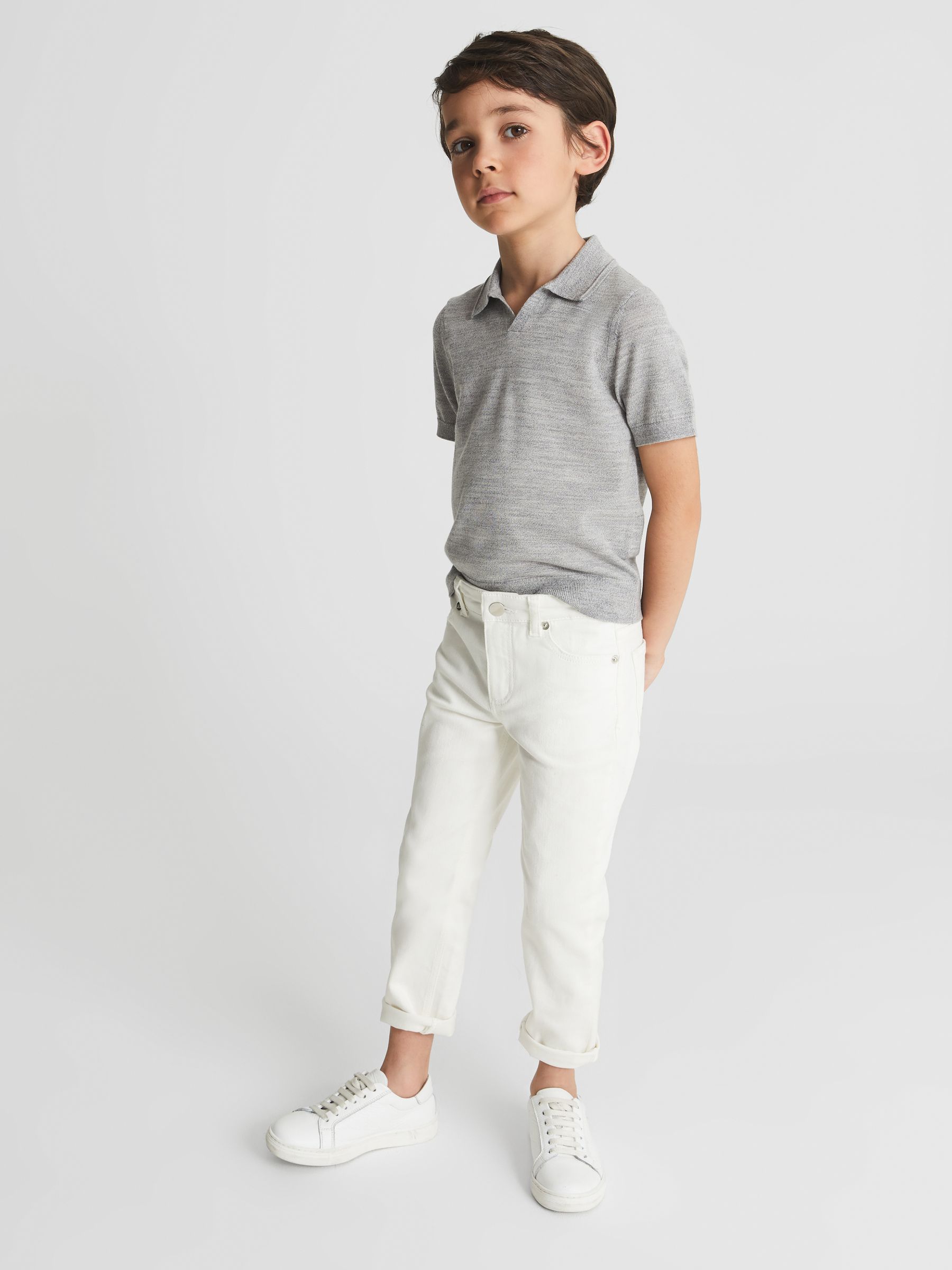 Tapered Slim Leg Jeans in Ecru - Image 3 of 5