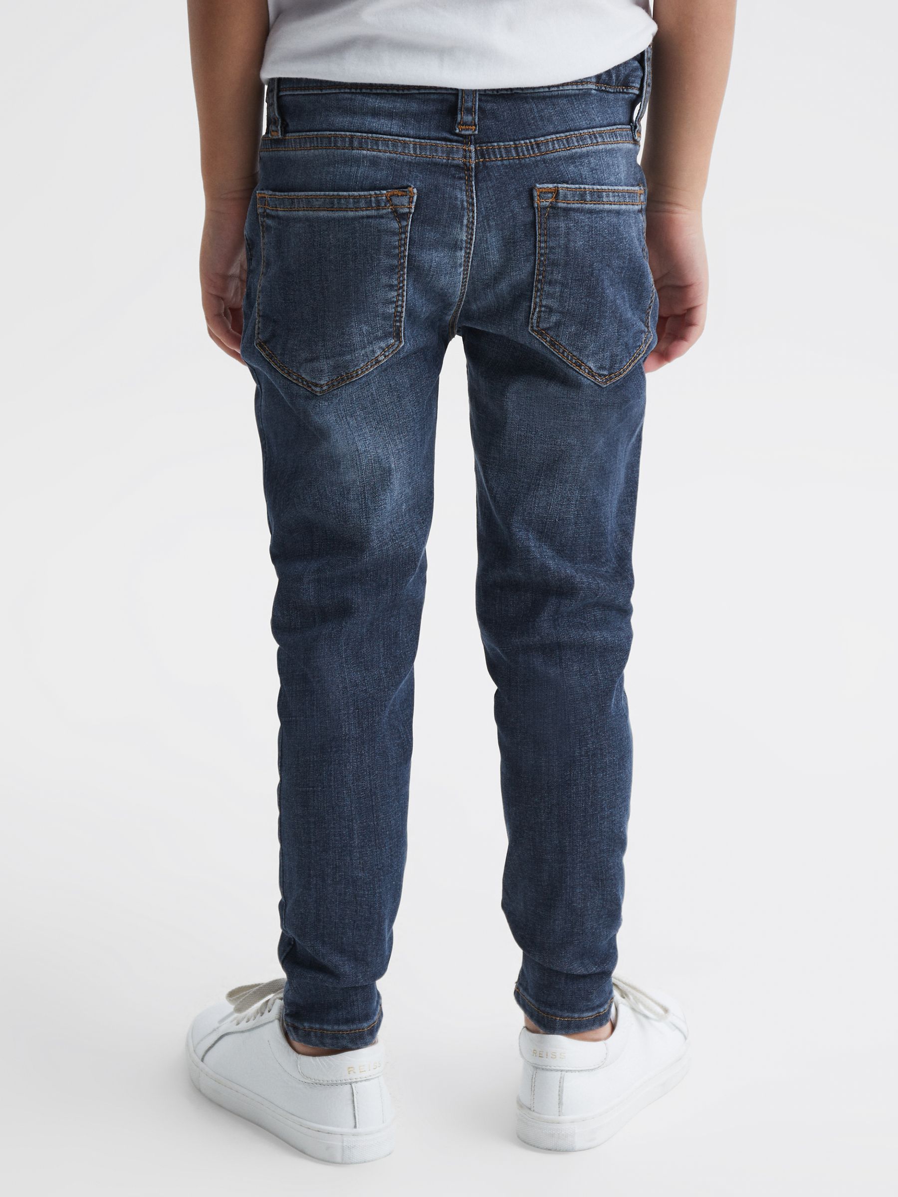 Jersey Slim Fit Jeans in Washed Indigo - Image 5 of 6