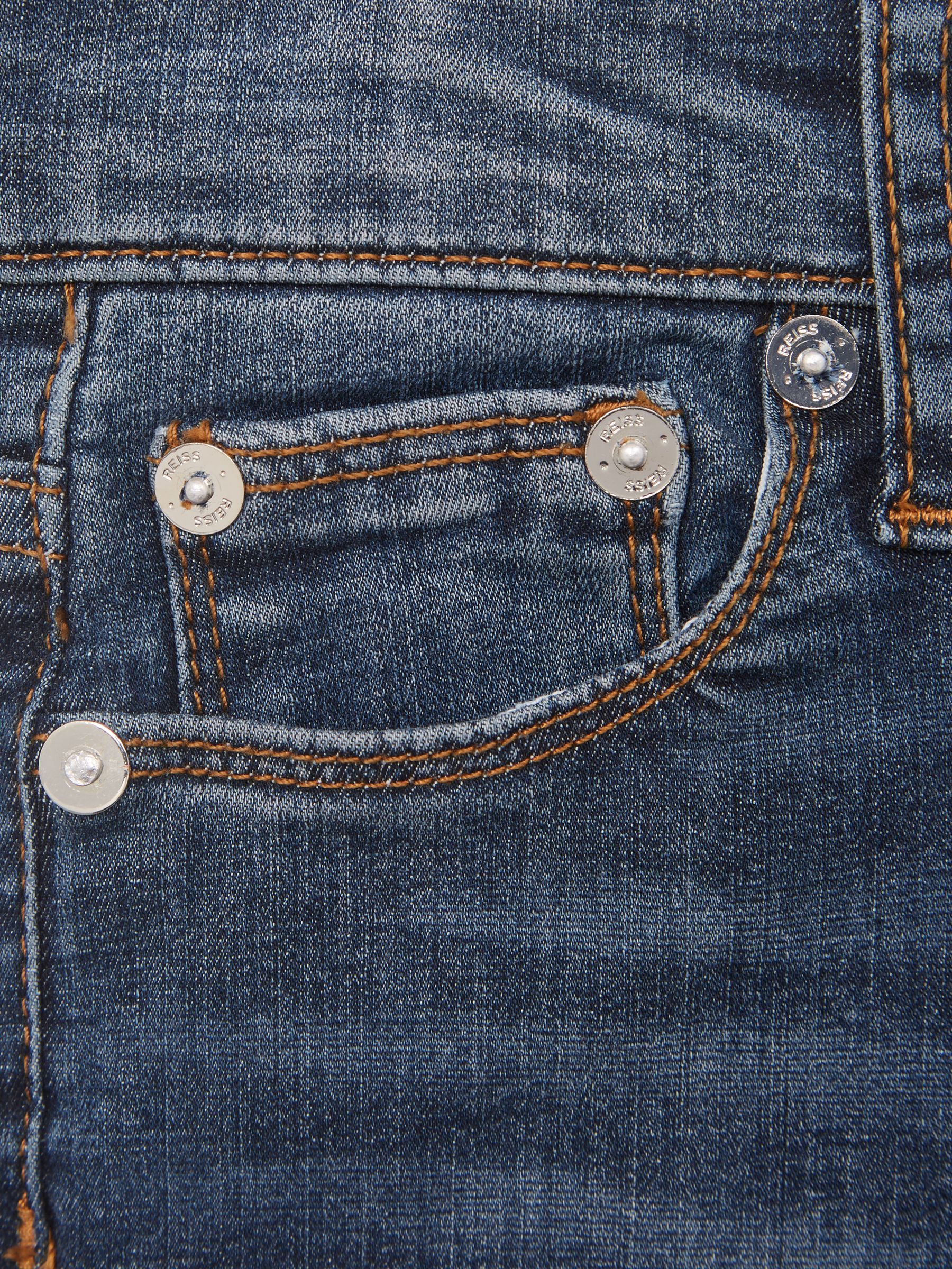 Jersey Slim Fit Jeans in Washed Indigo - Image 6 of 6