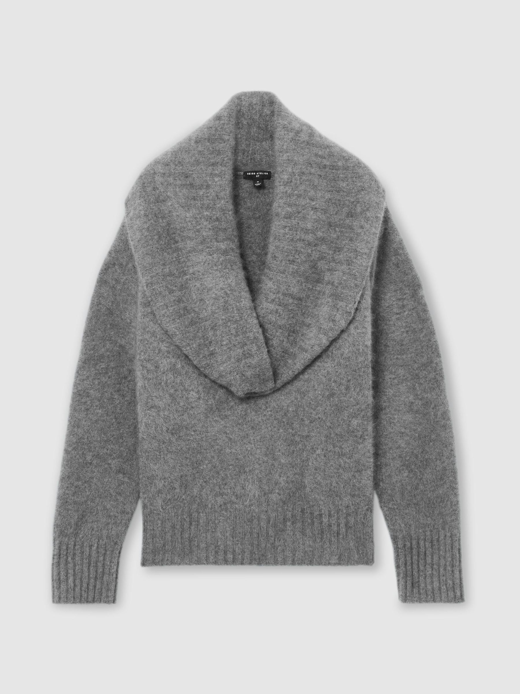 Atelier Brushed Cashmere Cowl-Neck Jumper in Grey - Image 2 of 7