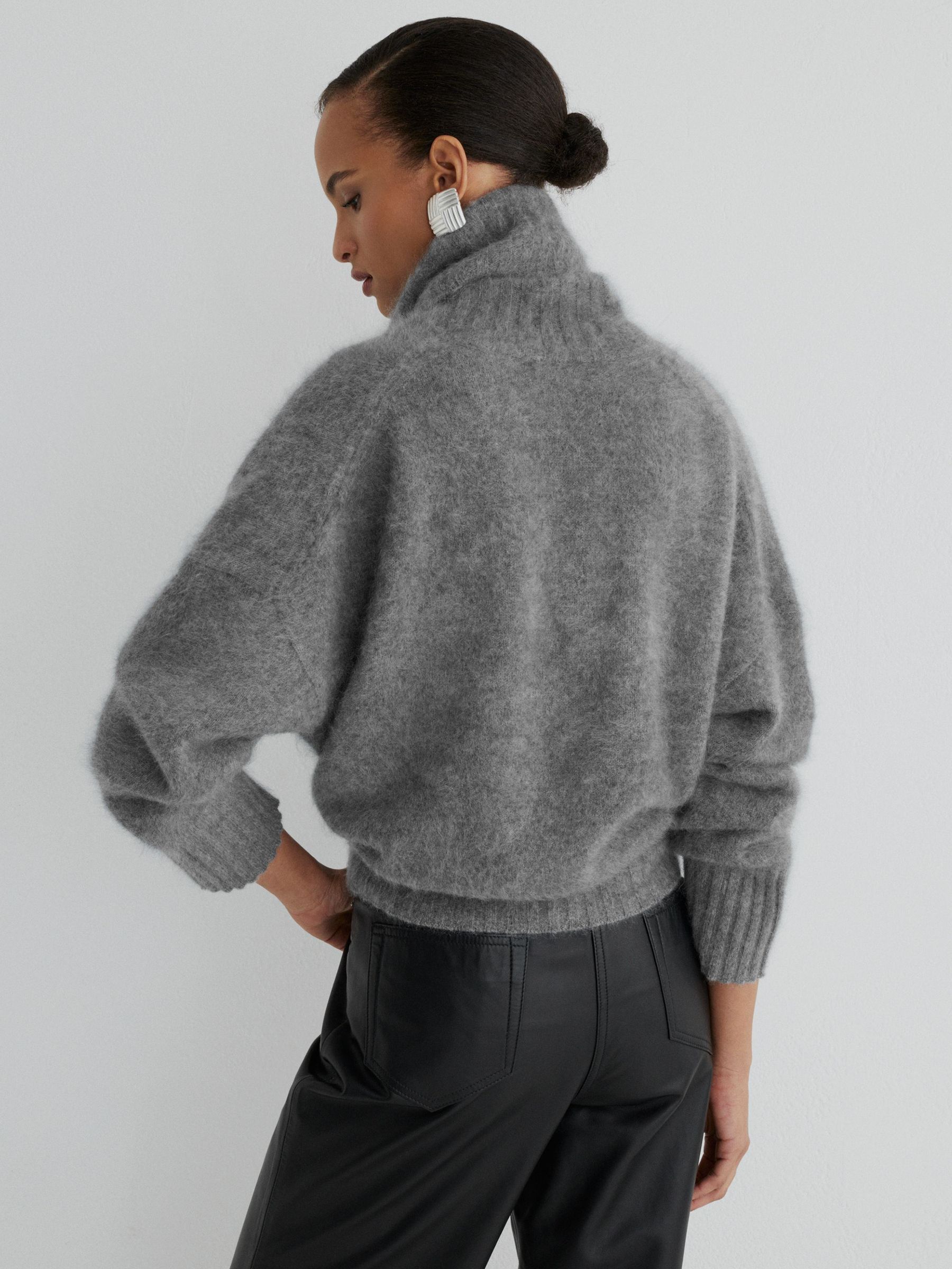 Atelier Brushed Cashmere Cowl-Neck Jumper in Grey - Image 6 of 7