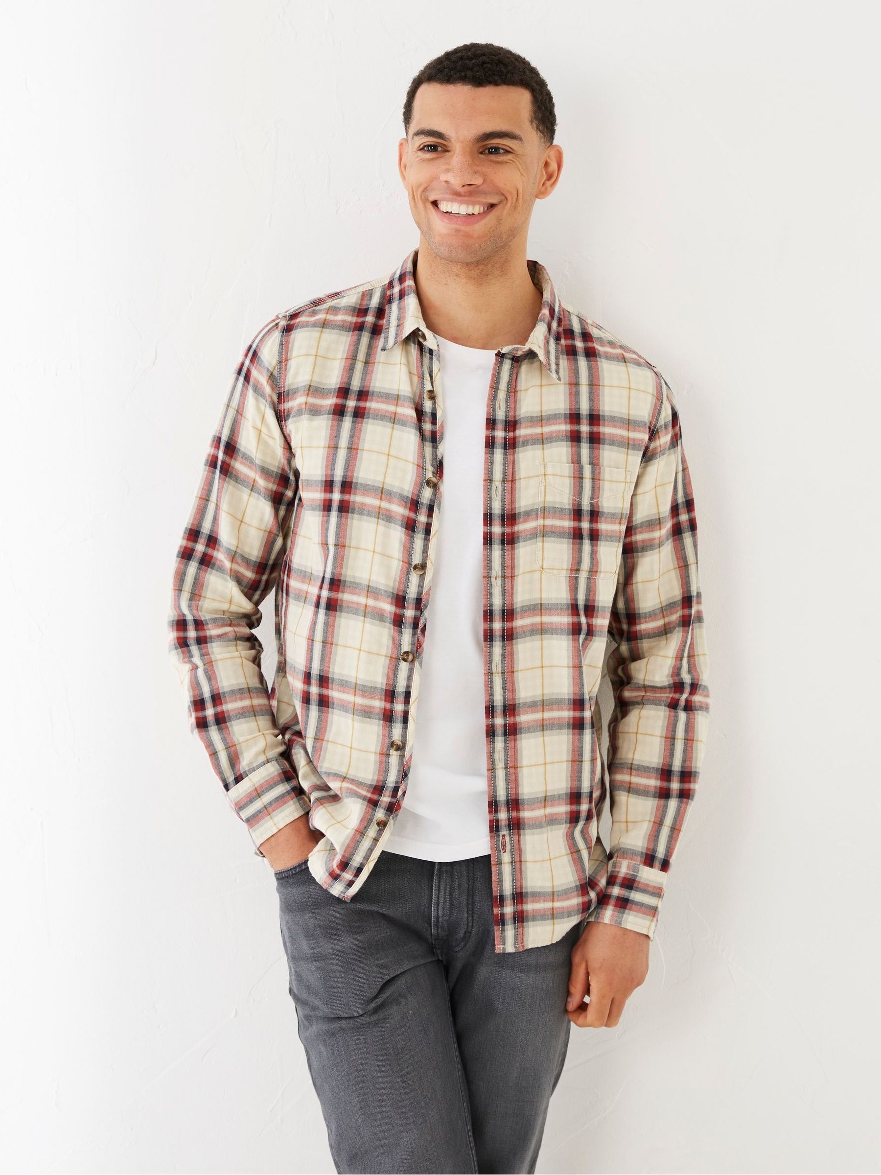 Natural Chesil Windowpane Shirt - Image 1 of 1