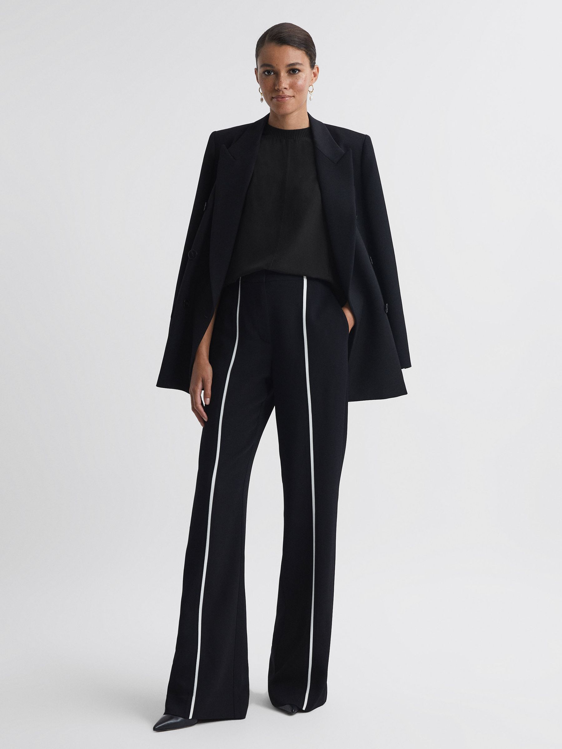 Silk Front Crew Neck Vest in Black - Image 3 of 5